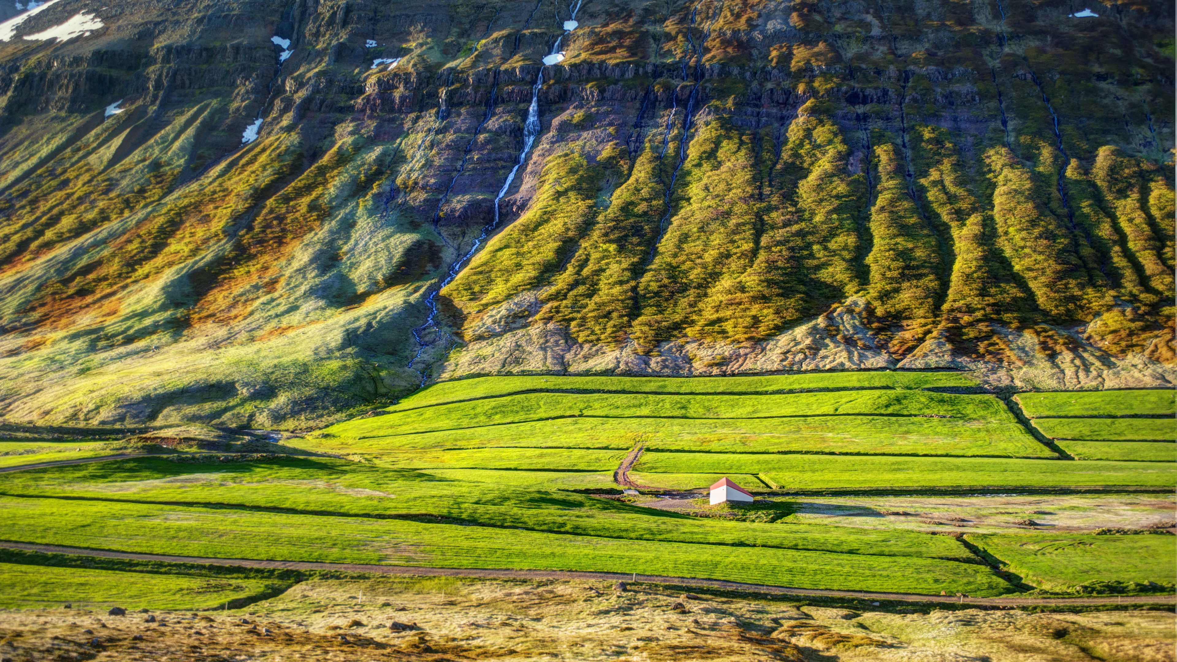 General 3840x2160 landscape Iceland Trey Ratcliff photography nature mountains field road farm