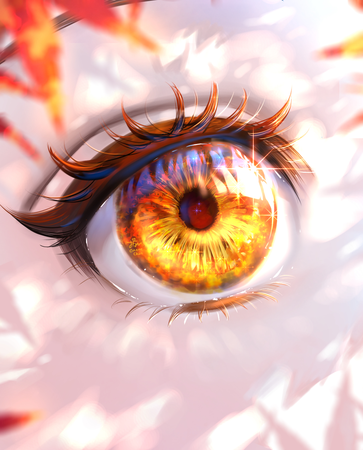 Anime 1240x1537 anime girls eyes reflection closeup multi-colored eyes colorful