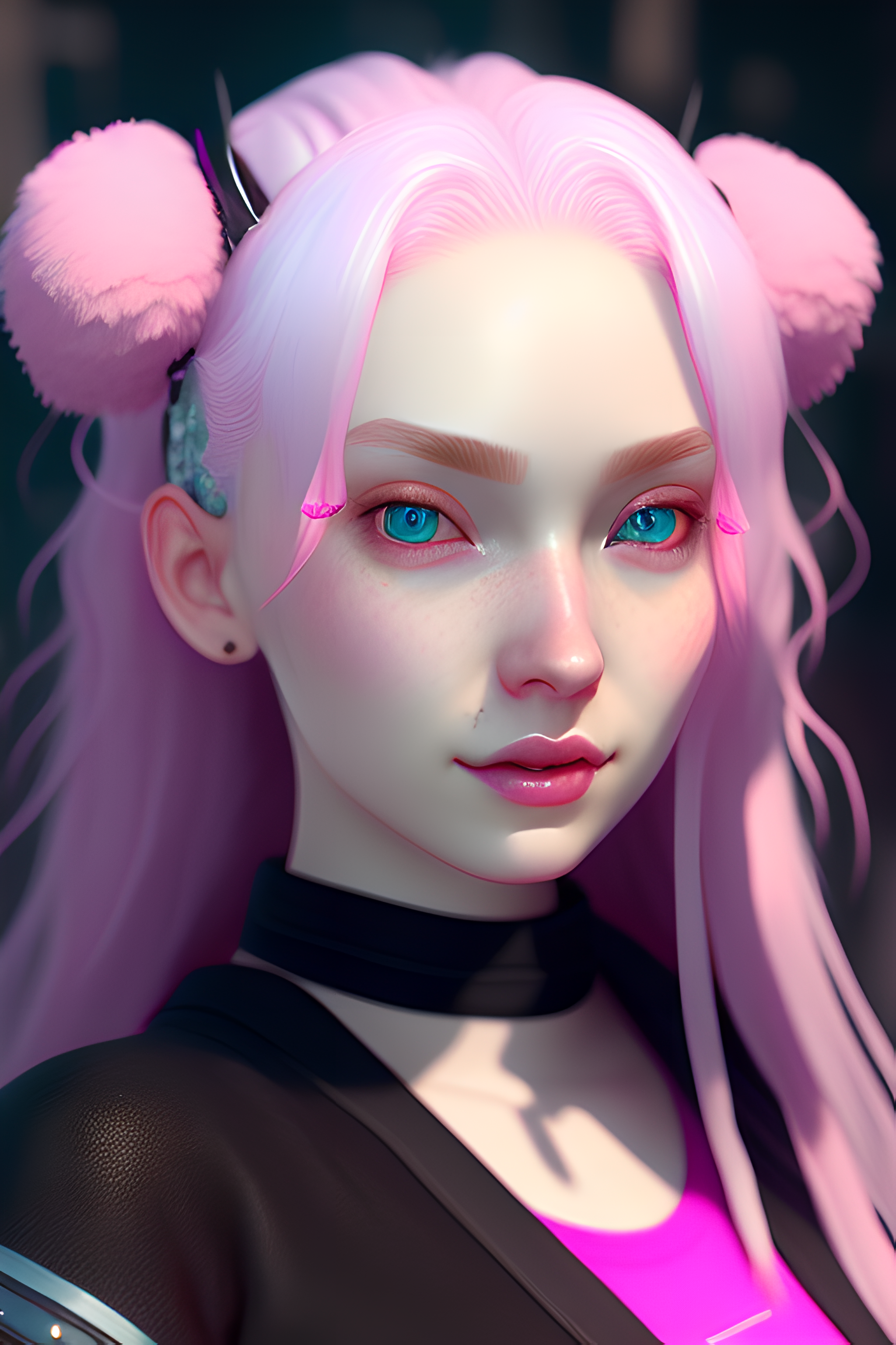 General 2048x3072 pink hair digital art AI art women Stable Diffusion portrait display