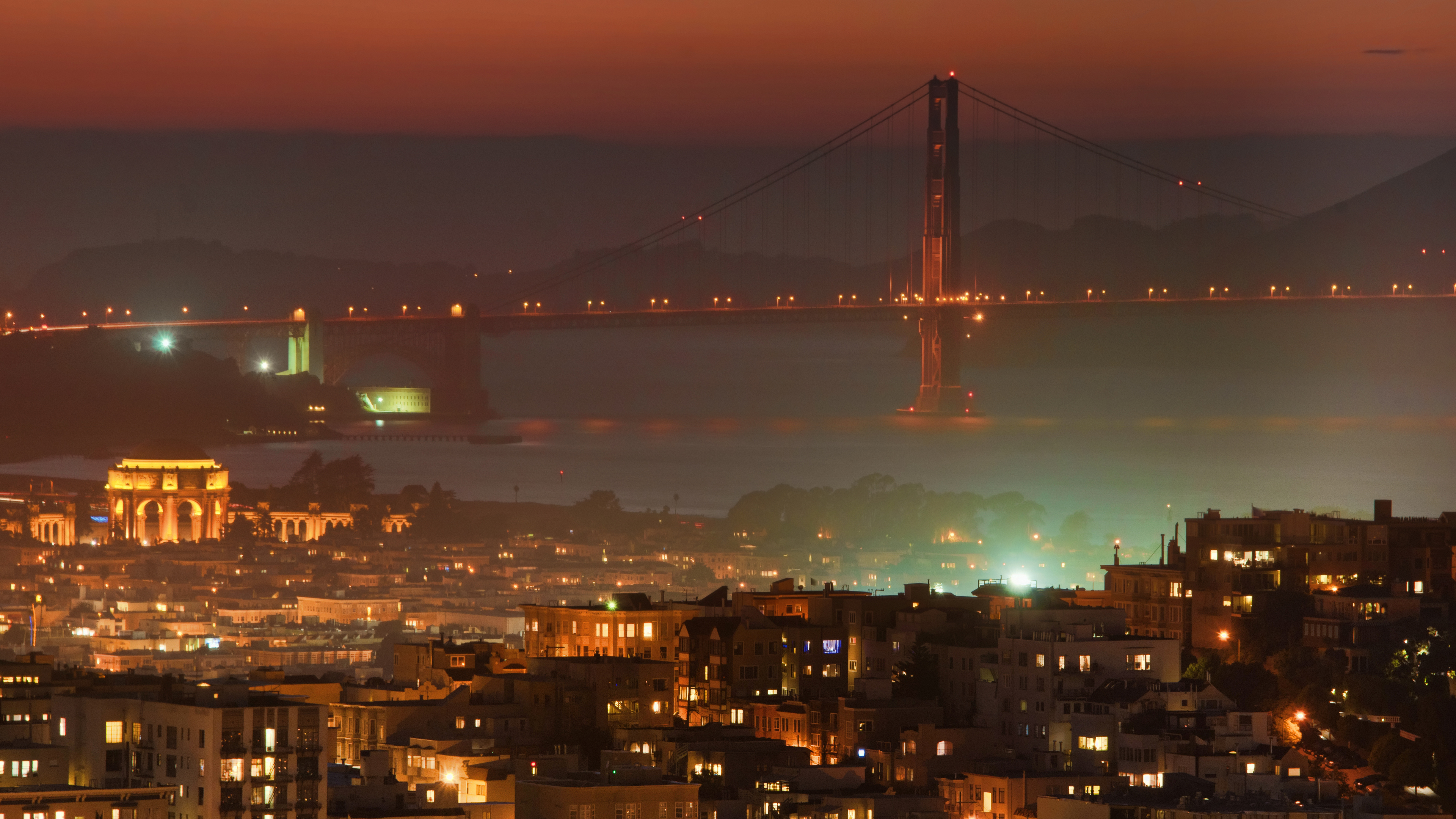 General 3840x2160 Trey Ratcliff 4K photography California city lights bridge city lights night San Francisco