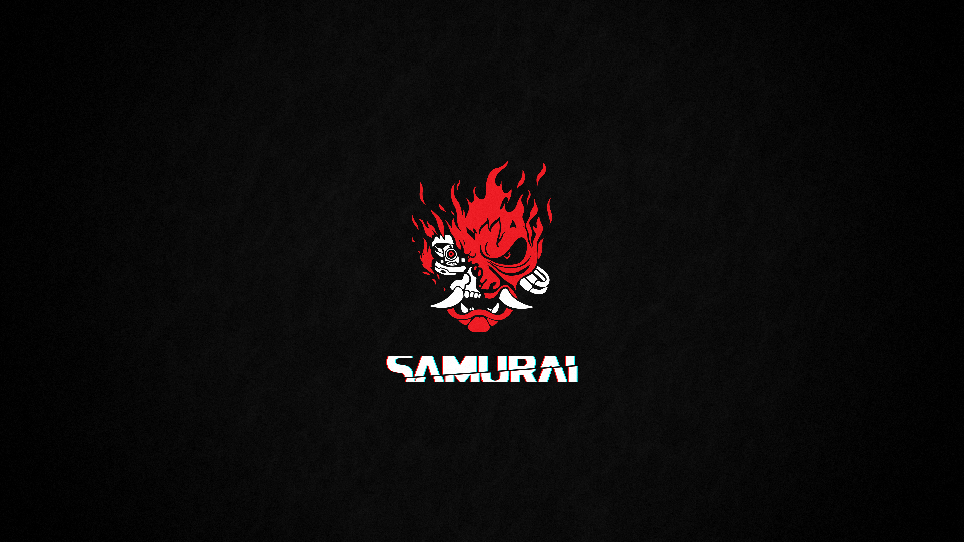 General 3840x2160 Cyberpunk 2077 Samurai (Cyberpunk 2077) CD Projekt RED minimalism simple background black background