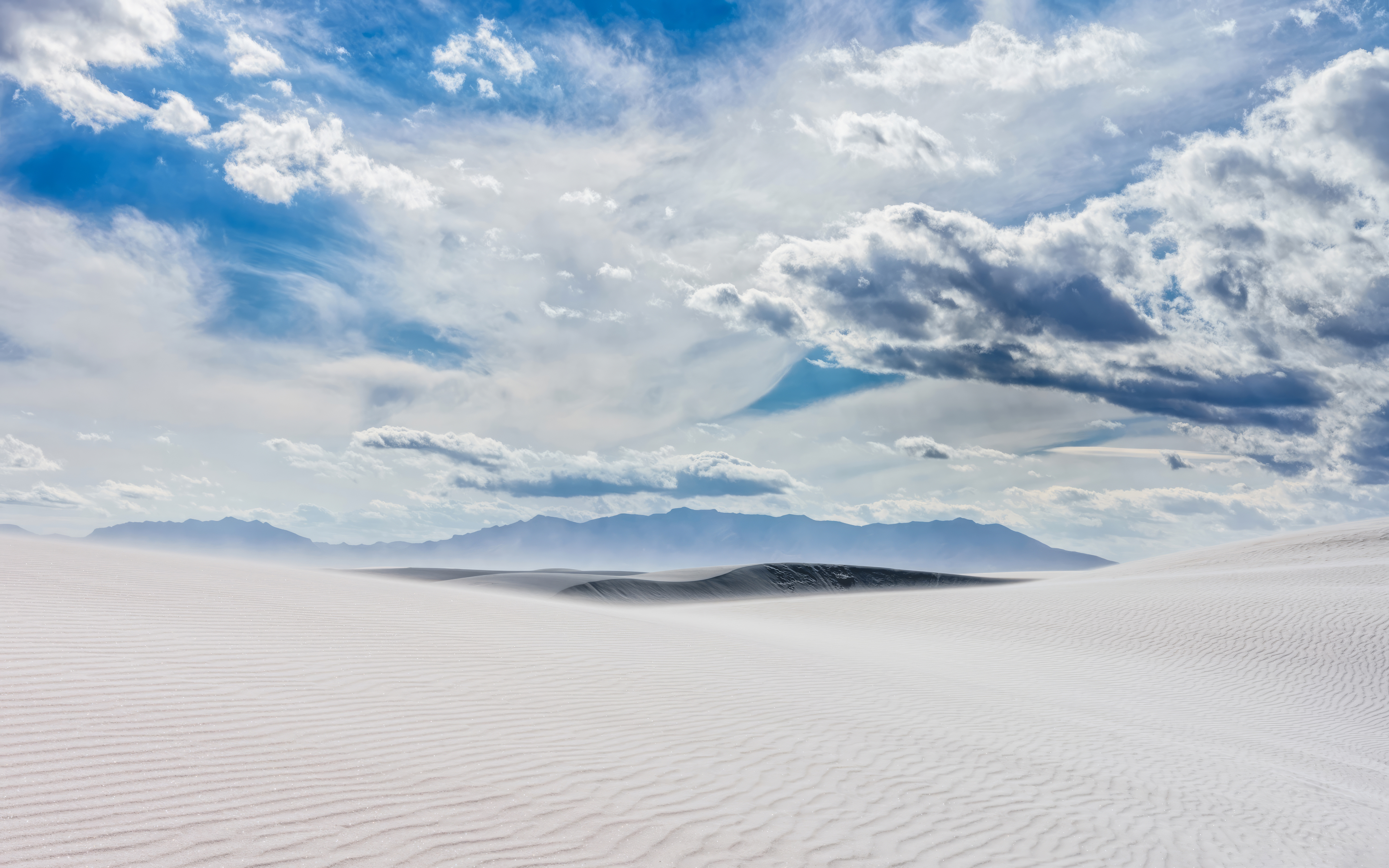 General 5120x3200 New Mexico desert white sand clouds hills White Sands National Park