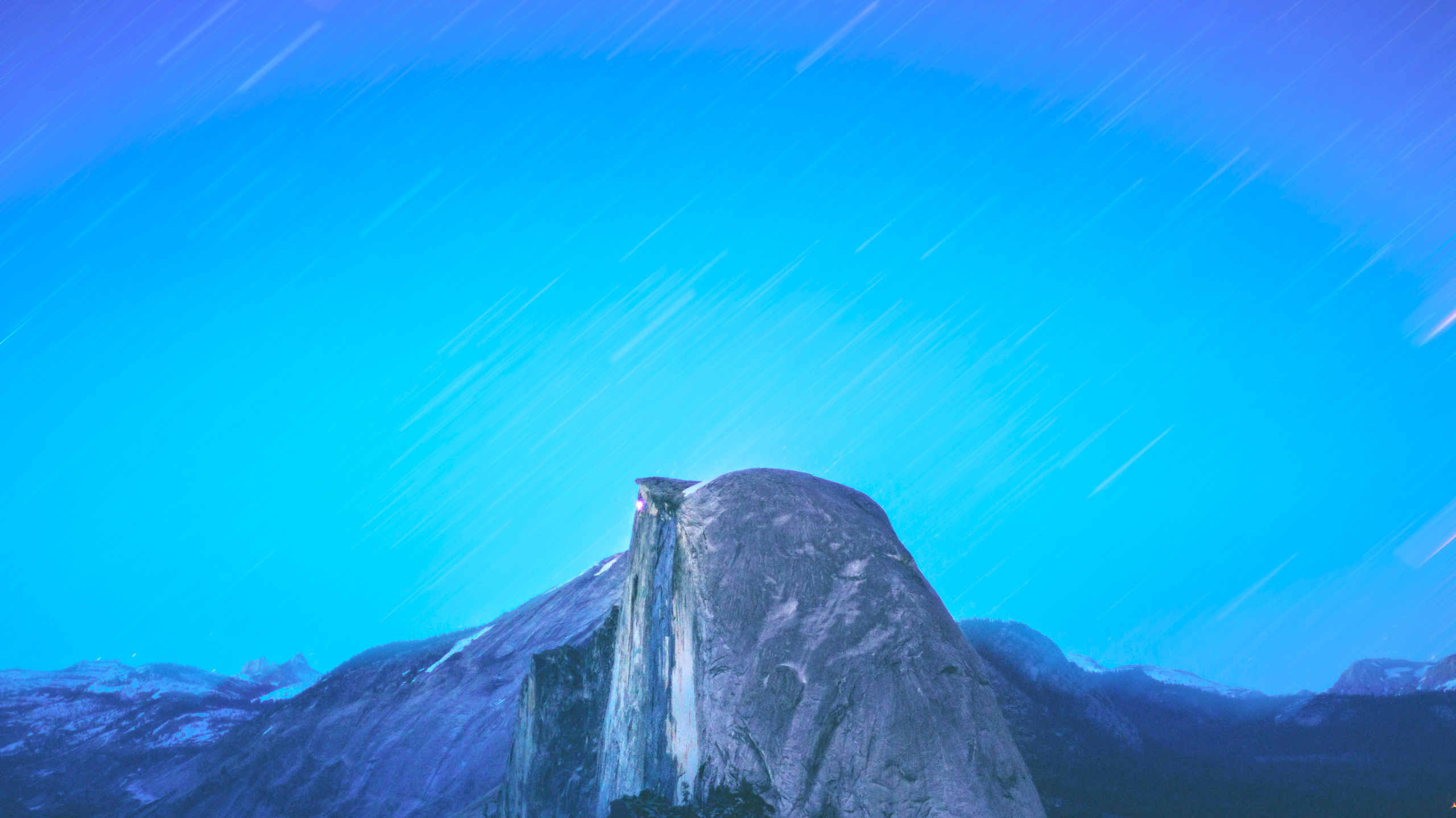 General 2560x1440 nature landscape mountains cliff night forest Yosemite National Park USA long exposure