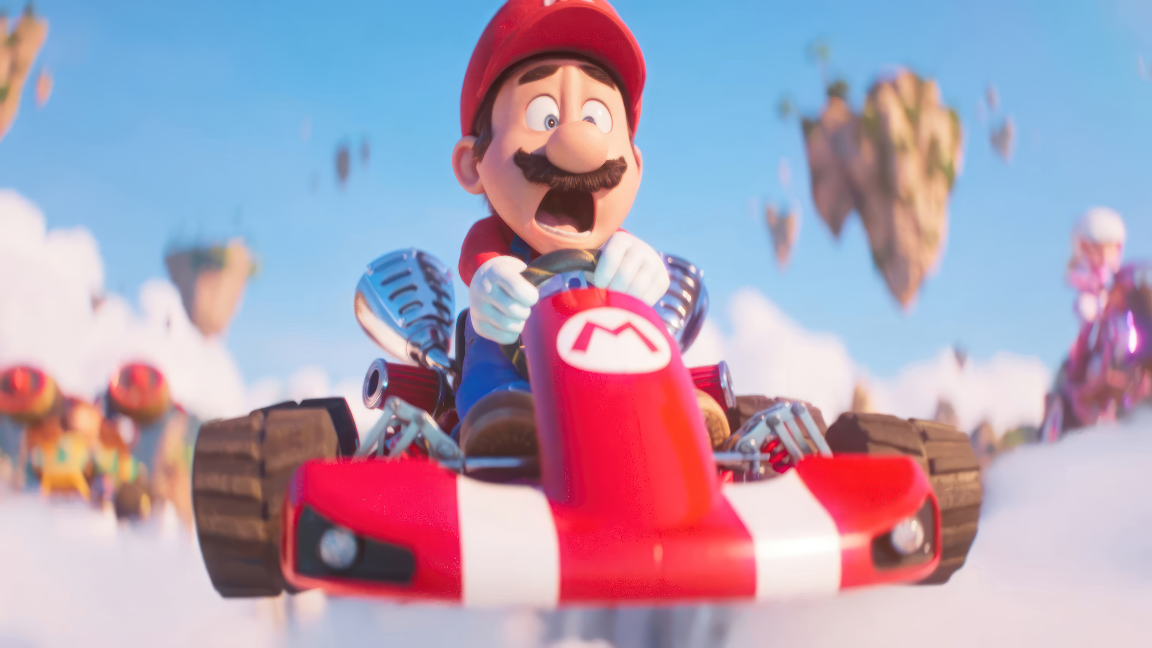 General 3840x2160 Mario movie characters film stills CGI hat vehicle moustache