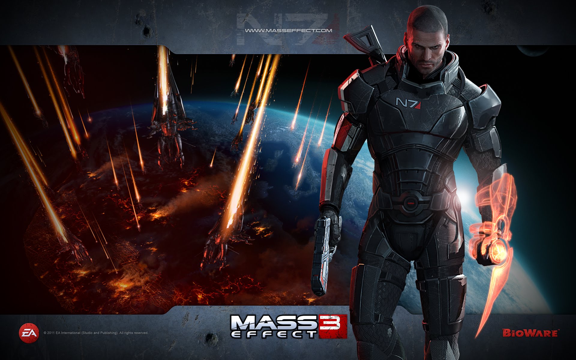 General 1920x1200 Games posters Mass Effect 3 Commander Shepard Omni-tool video games video game characters Bioware Electronic Arts