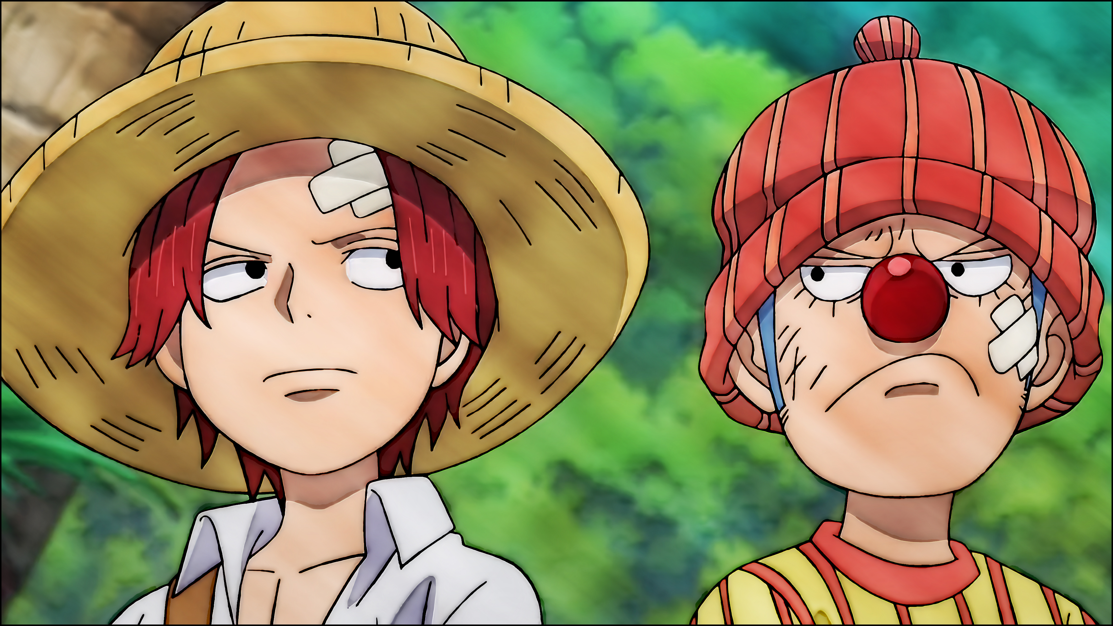 Anime 3840x2160 Shanks Buggy (One Piece) One Piece anime boys hat Anime screenshot anime