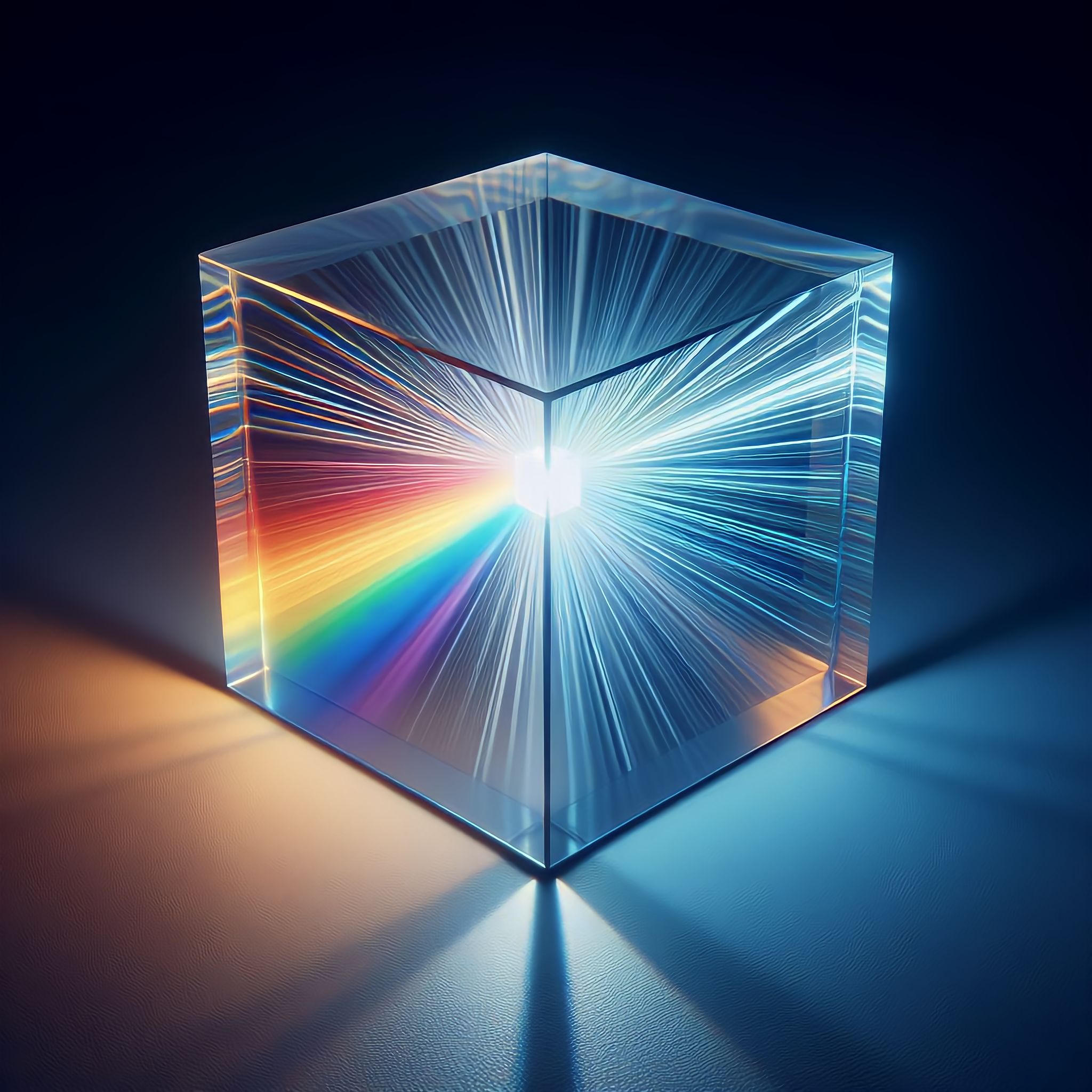 General 2048x2048 glass design cube AI art simple background colorful digital art