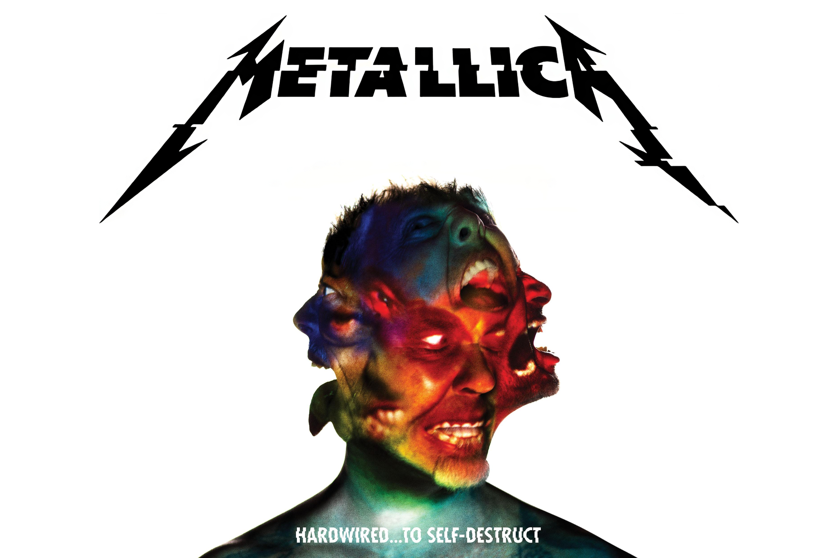 General 2700x1800 Metallica album covers cover art albums band heavy metal music digital art simple background face white background title