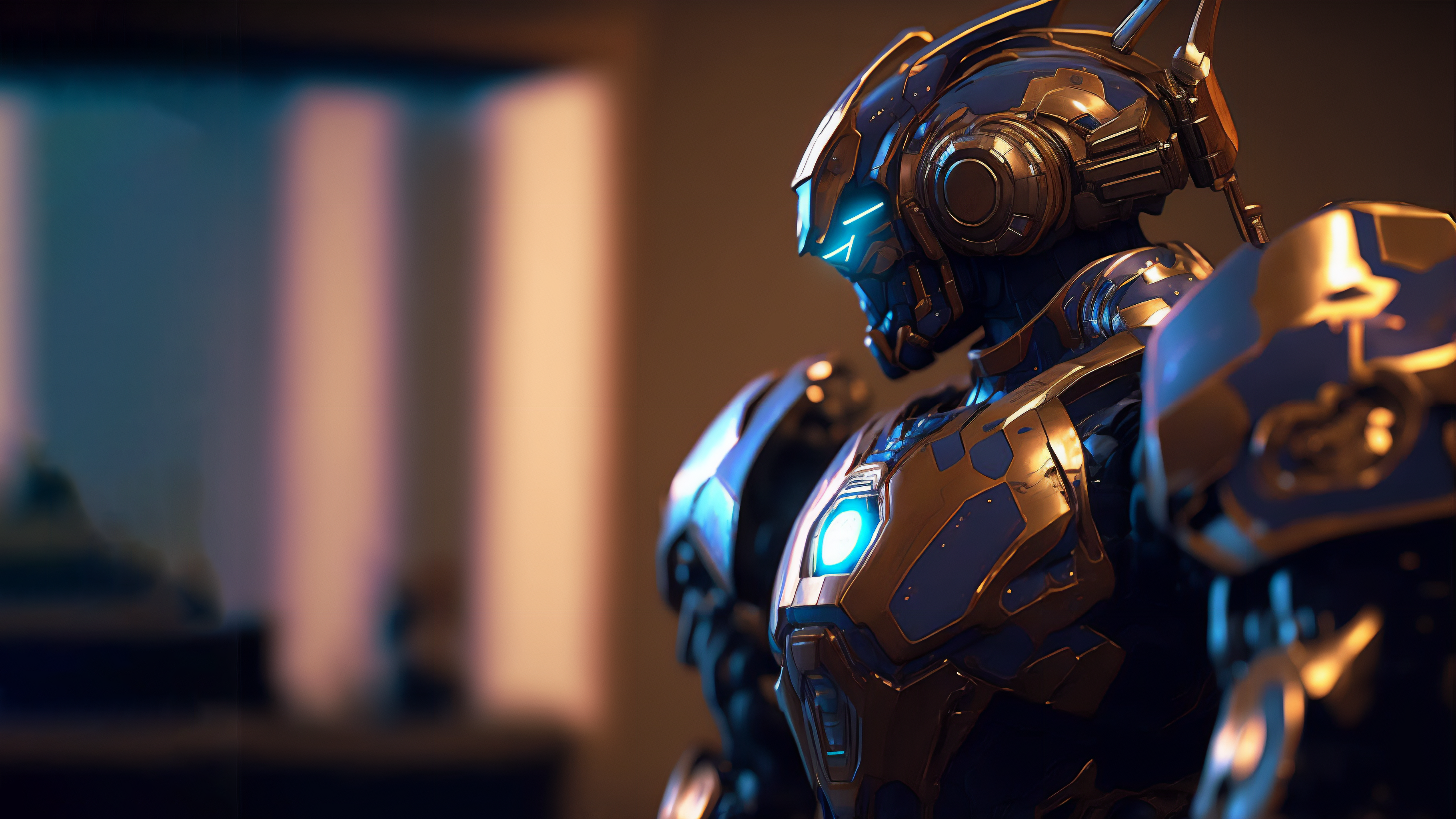 General 3641x2048 robot Robotech armor science fiction futuristic AI art