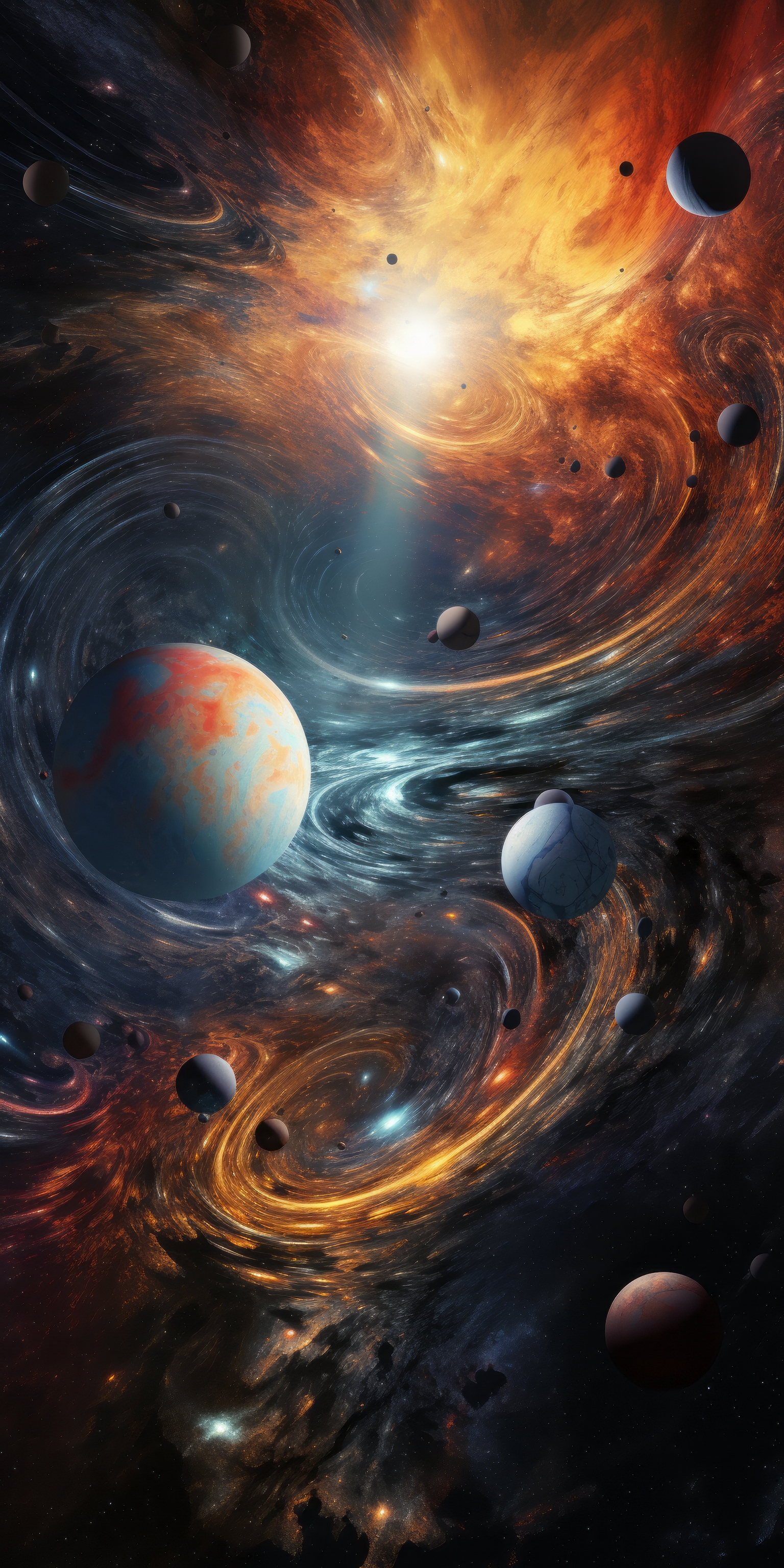 General 1536x3072 portrait display illustration universe swirly planet stars space digital art AI art