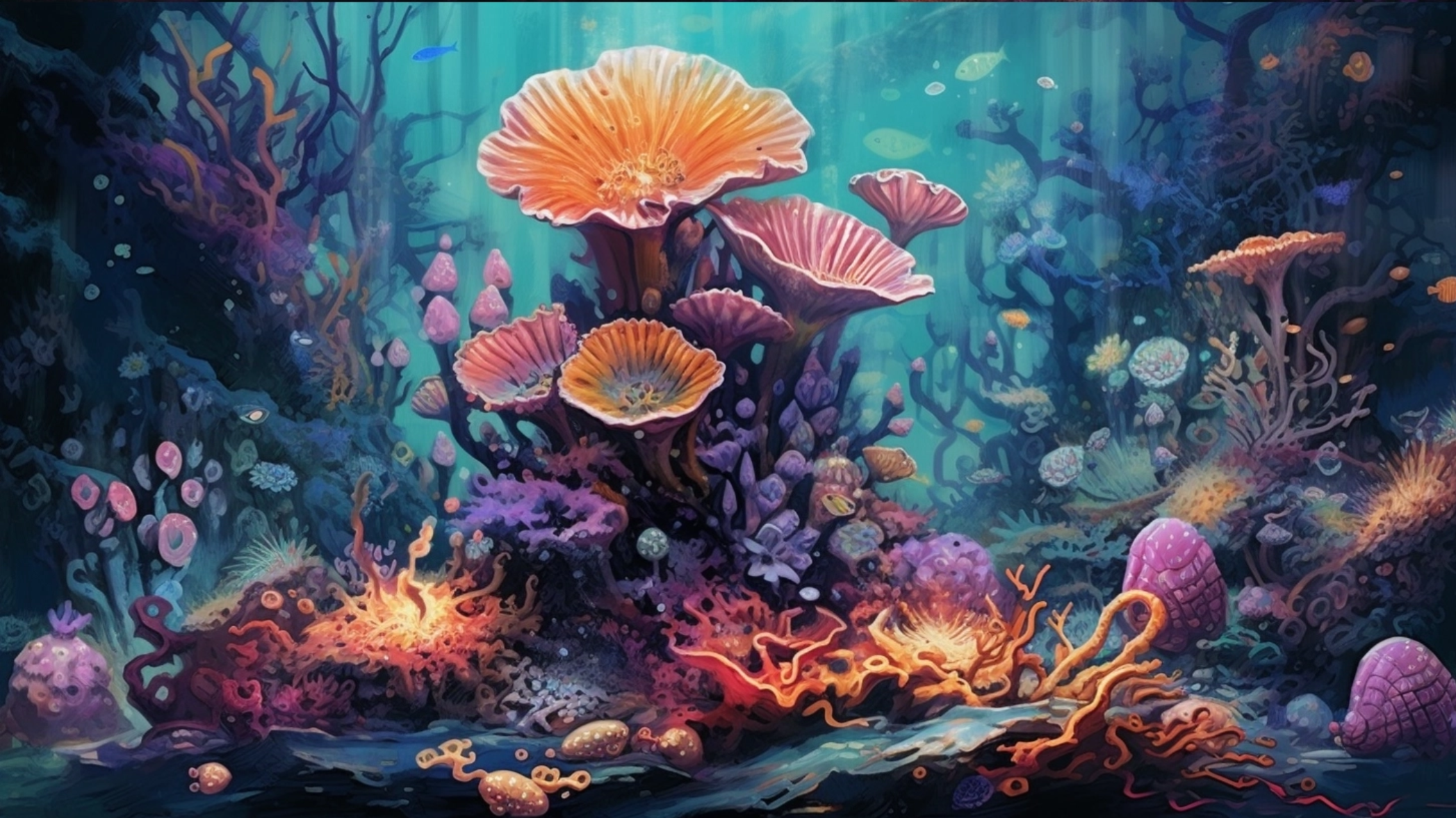 General 2095x1177 AI art coral digital art water underwater nature