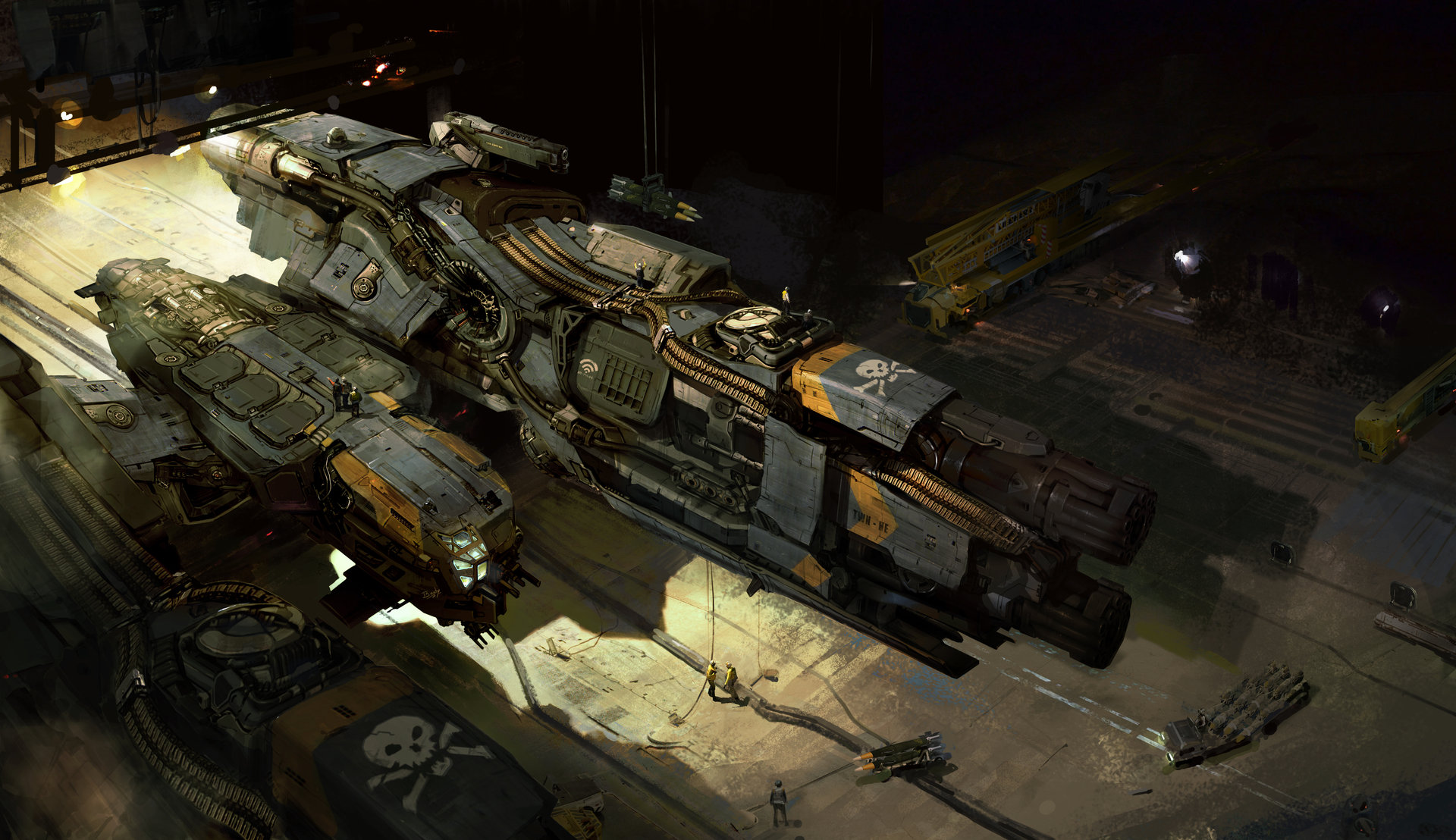 General 1920x1108 Dreadnought spaceship science fiction ship military digital art futuristic