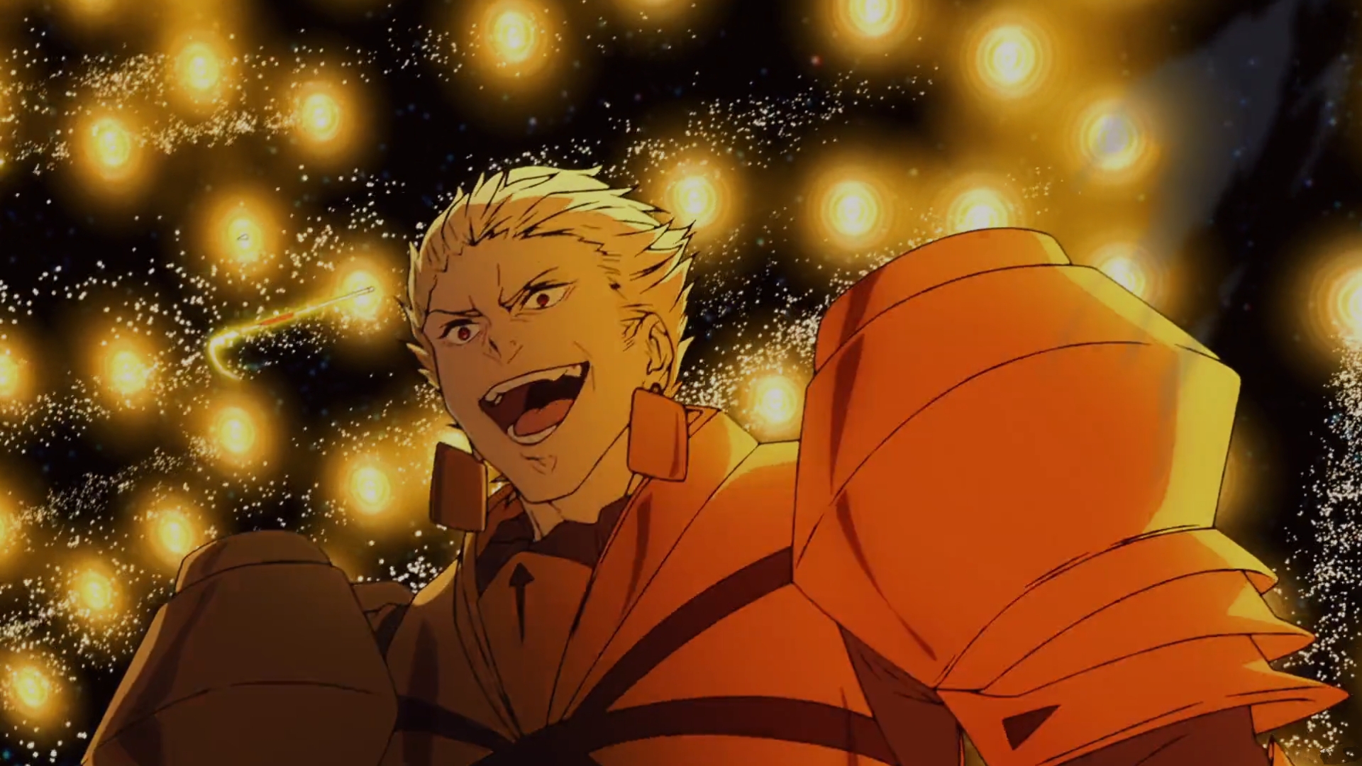 Anime 1920x1080 Gilgamesh Fate series Fate/strange Fake armor anime anime screenshot open mouth earring anime boys