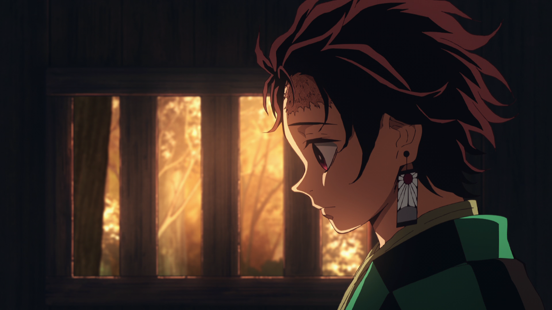 Anime 1920x1080 Kimetsu no Yaiba Kamado Tanjiro anime Anime screenshot anime boys sunset sunset glow