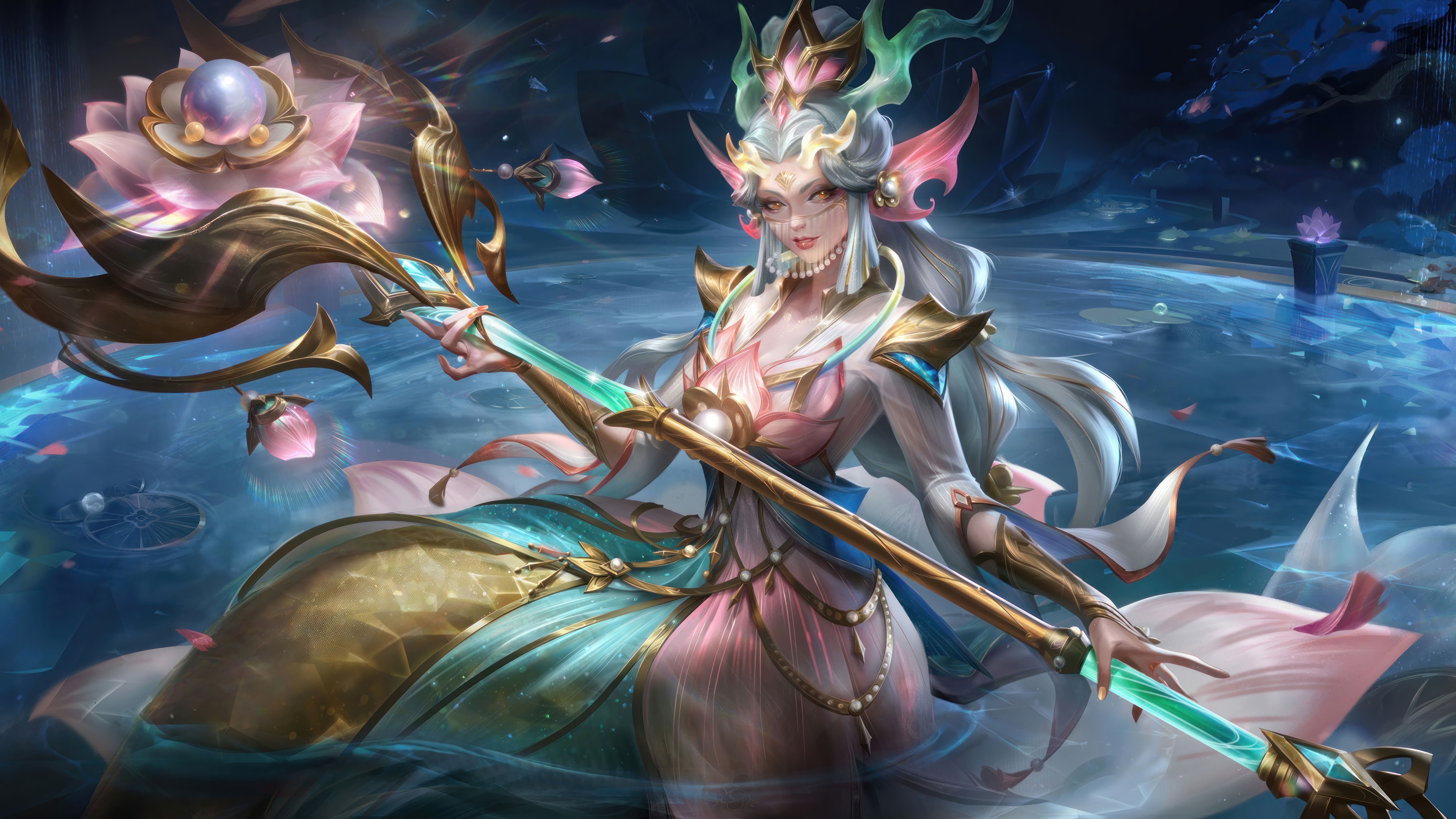 General 7680x4320 video games GZG 4K Riot Games digital art League of Legends Special Edition (League of Legends: Wild Rift) League of Legends: Wild Rift Nami (League of Legends)