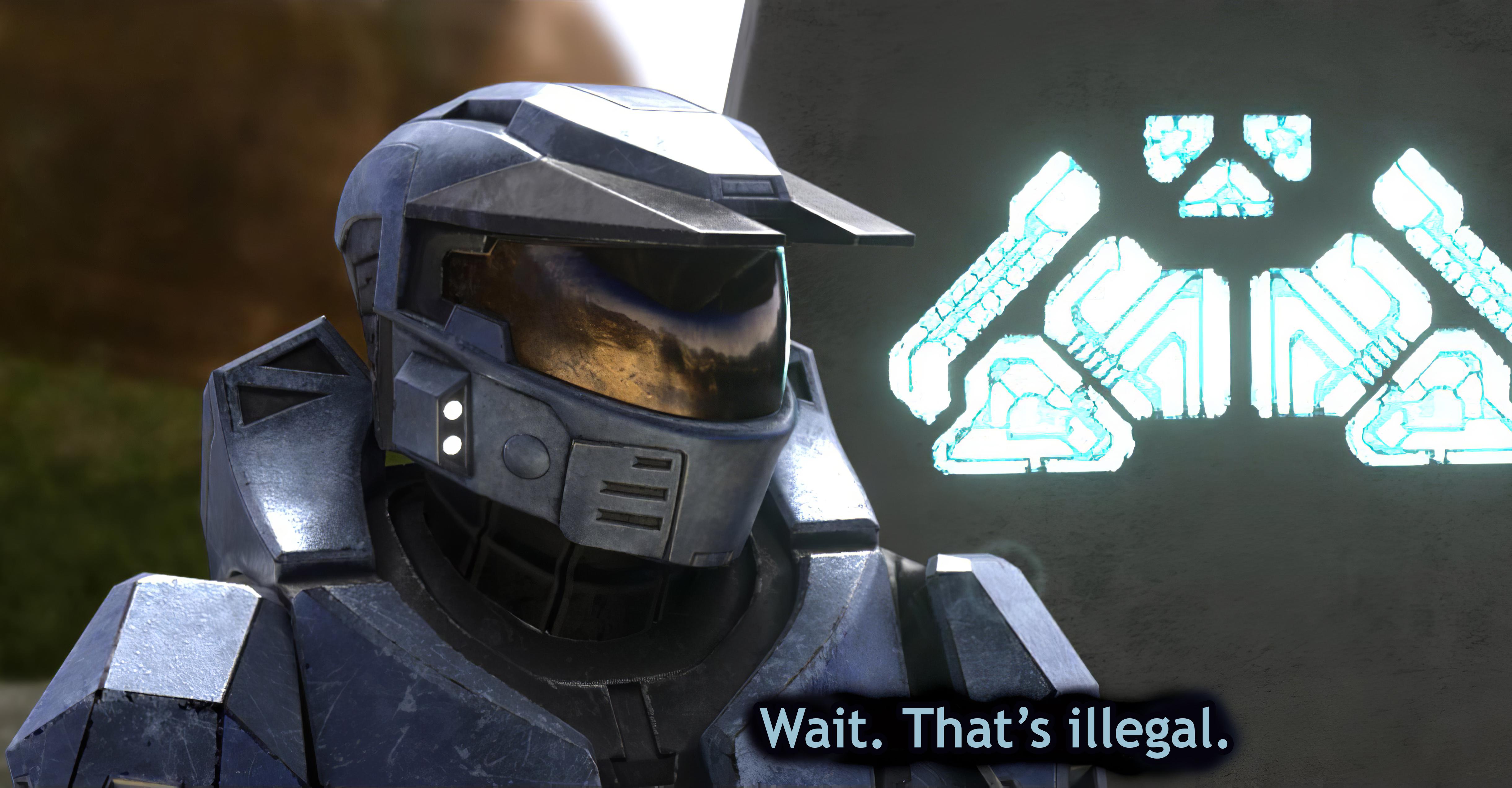 General 4881x2544 Halo (game) memes Red vs. Blue Remaster helmet armor screen shot text digital art