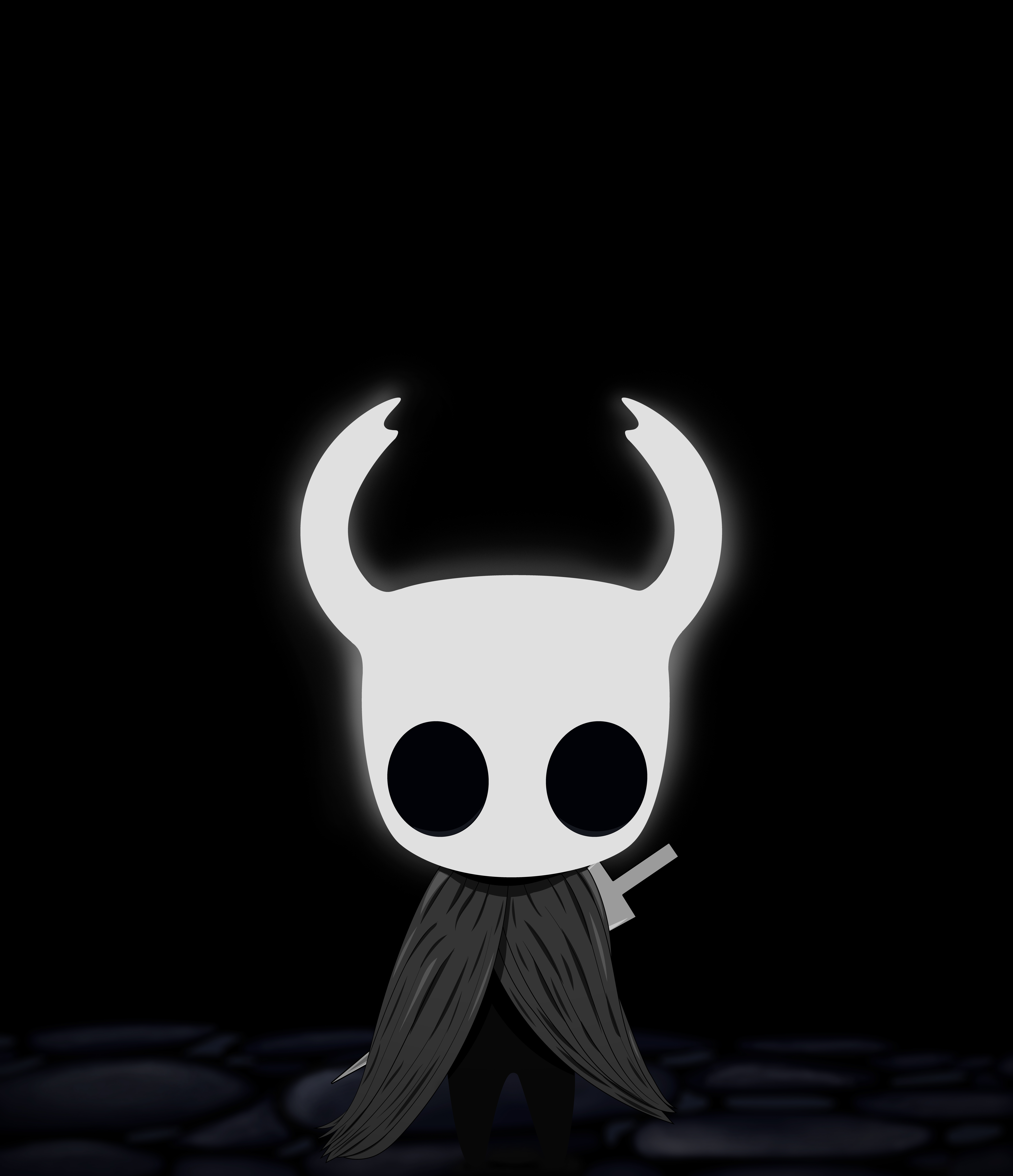General 6332x7353 video game characters digital art Hollow Knight simple background mask portrait display standing video games minimalism black background