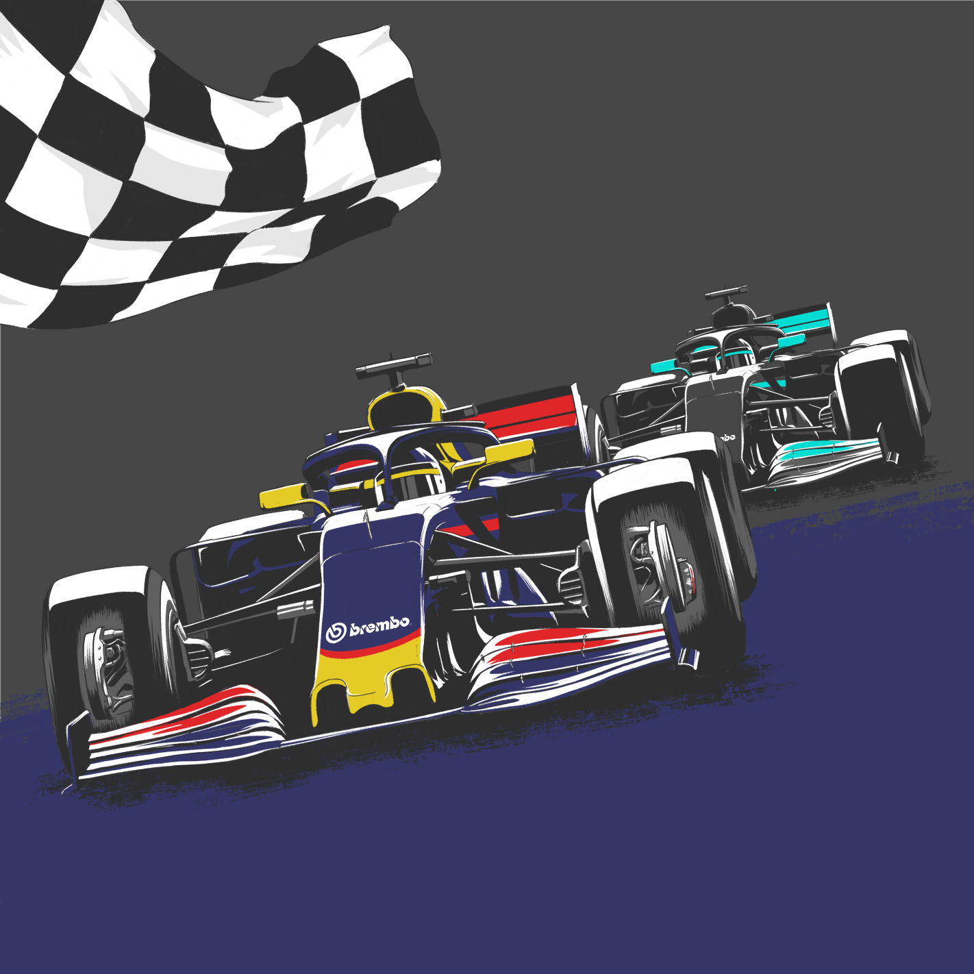 General 1422x1422 Brembo racing illustration Formula 1 digital art