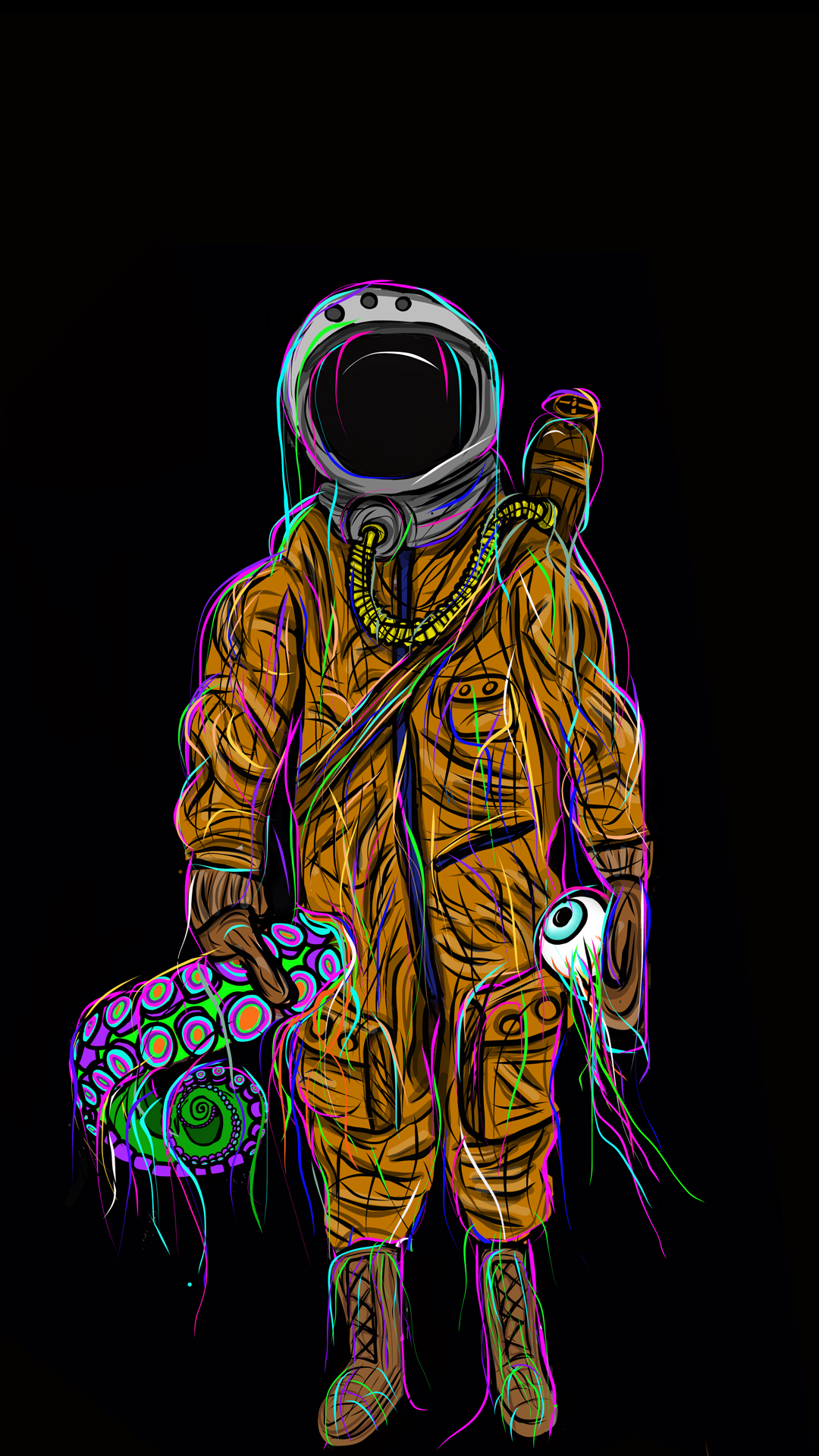 General 1080x1920 dark astronaut artwork simple background portrait display