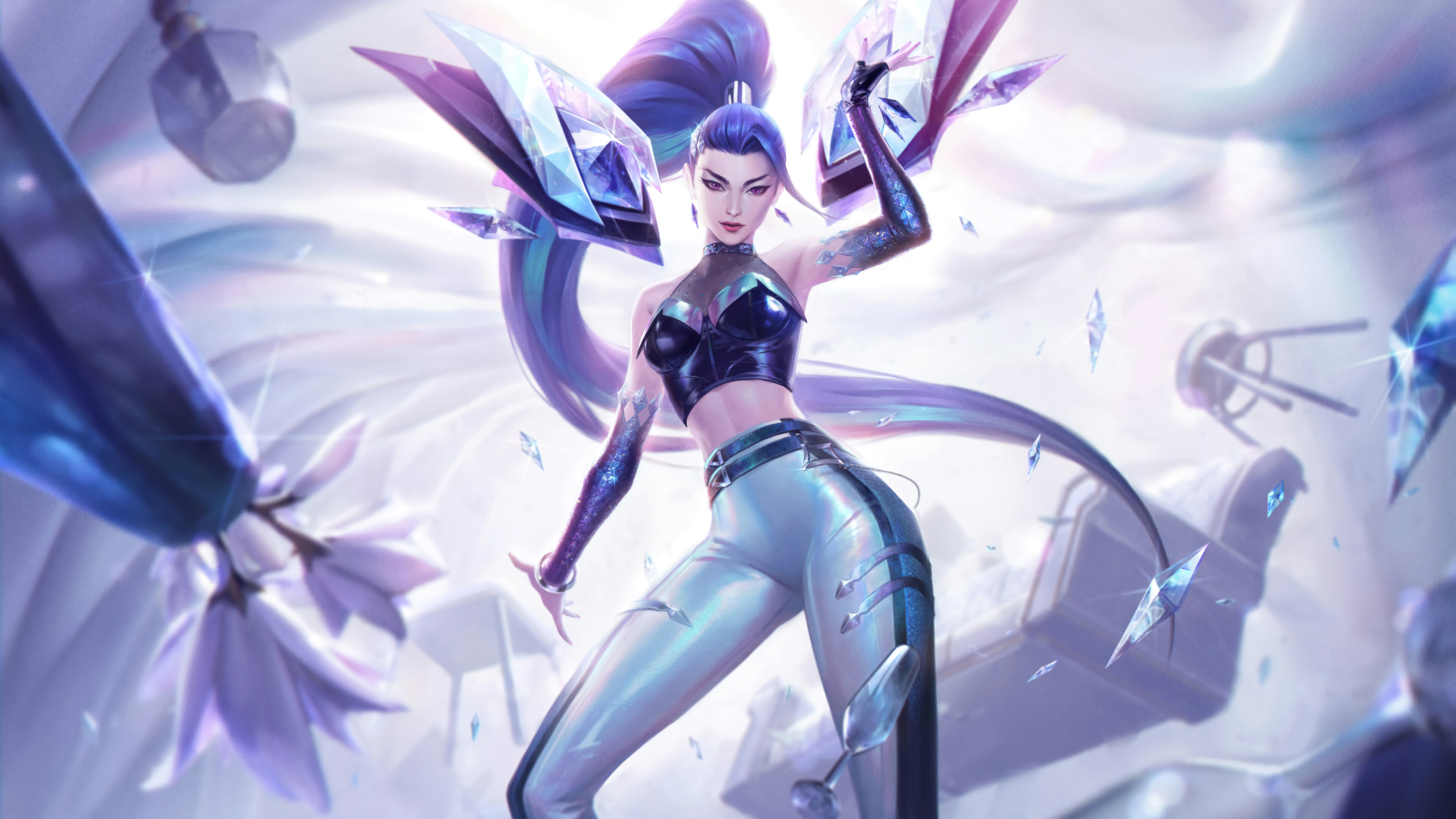 General 3840x2160 Kai'Sa (League of Legends) K/DA Riot Games music Adcarry ADC 4K GZG video game characters digital art