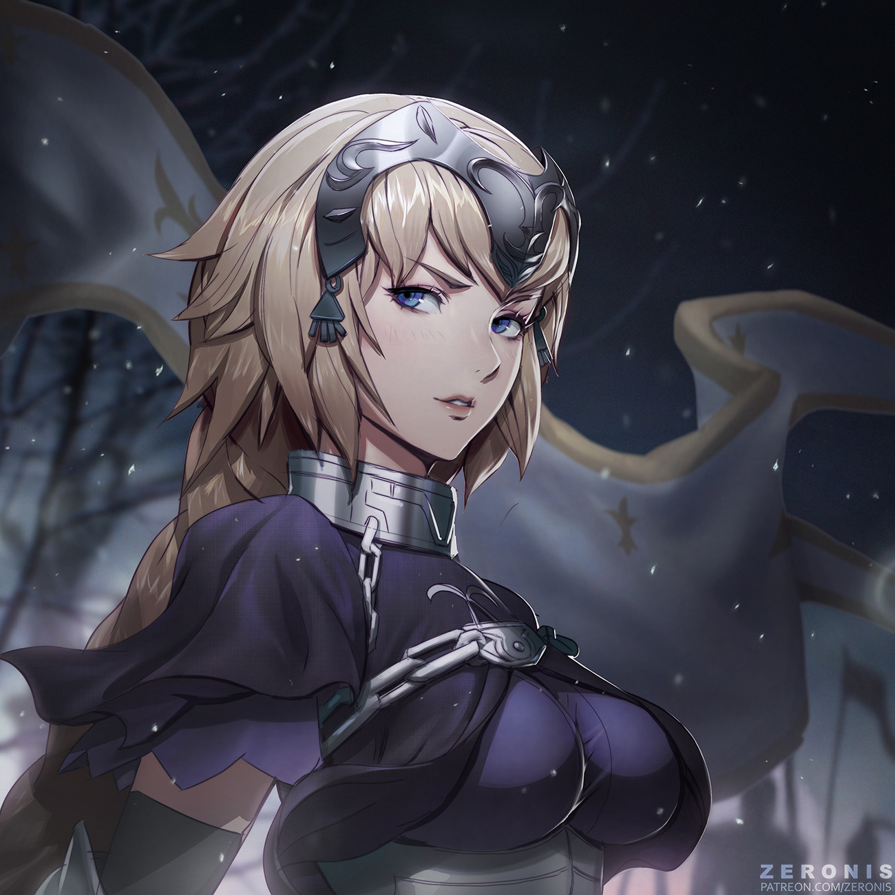 Anime 1300x1300 anime girls Fate series Zeronis Fate/Grand Order Fate/Apocrypha  big boobs fantasy armor Jeanne d'Arc (Fate) Ruler (Fate/Apocrypha) fan art 2D blonde