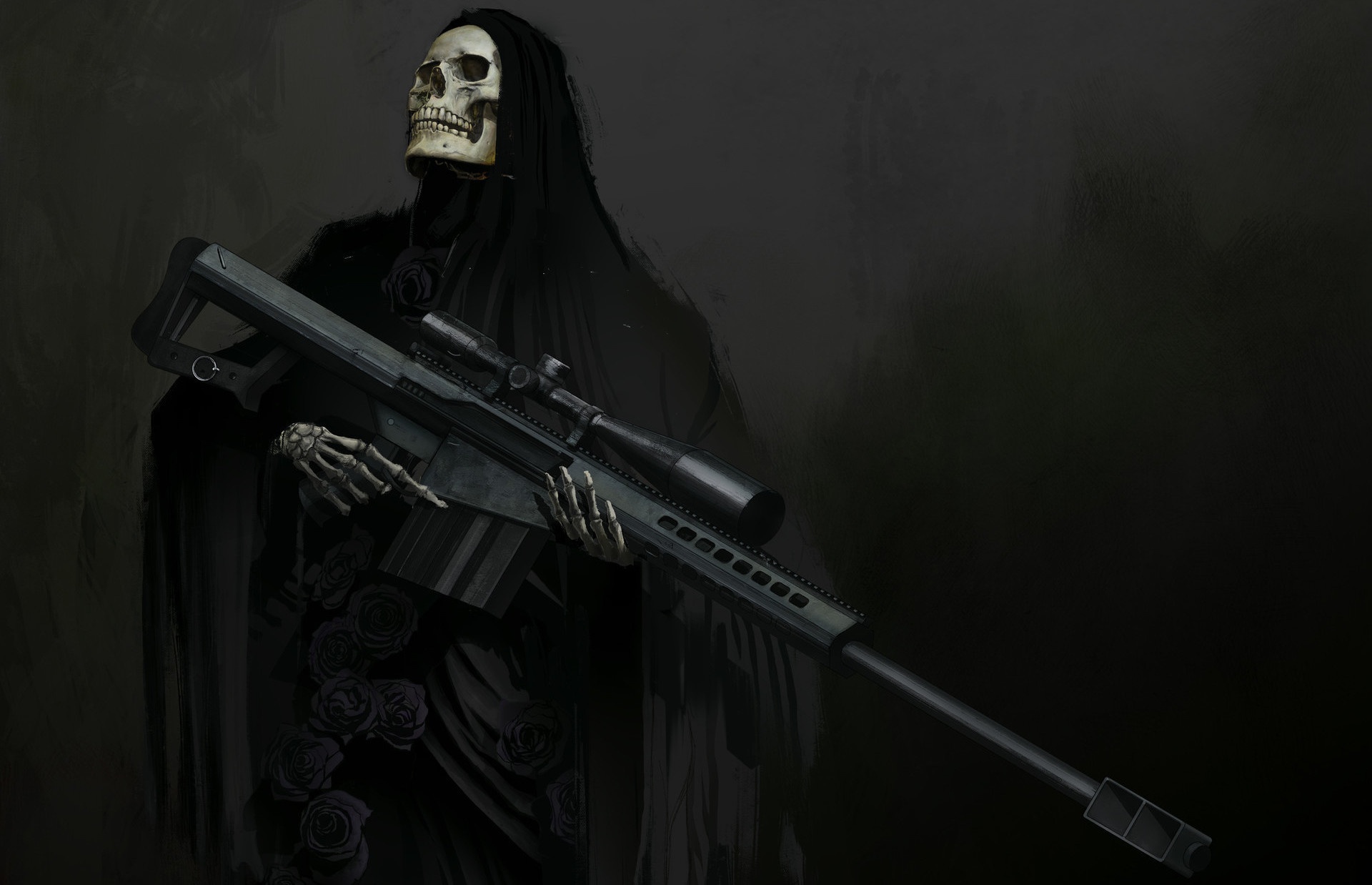 General 1920x1238 dark Grim Reaper sniper rifle artwork Barrett .50 Cal American firearms