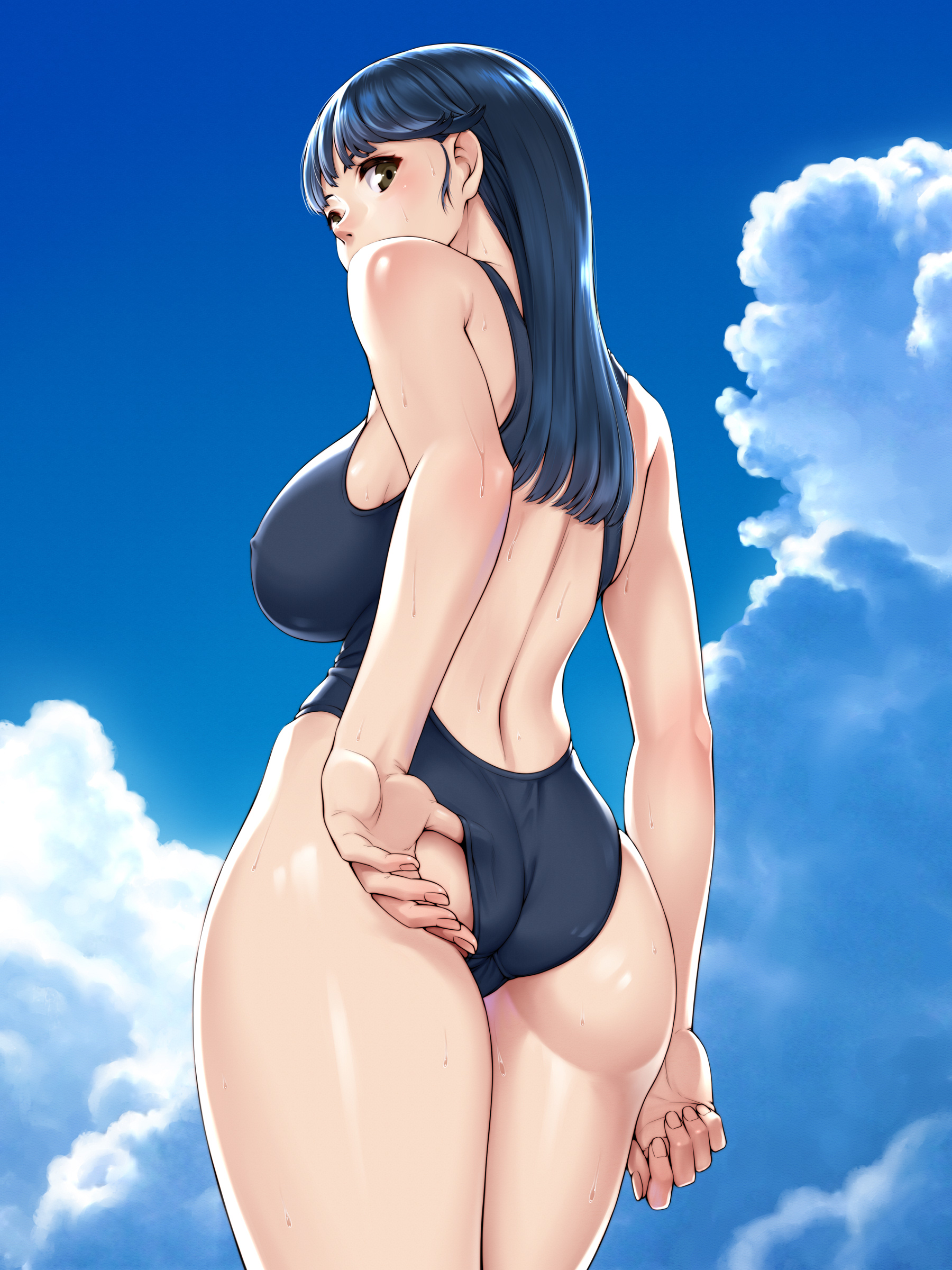 Anime 1800x2400 anime anime girls digital art artwork portrait display 2D swimwear low-angle Fullbottom
