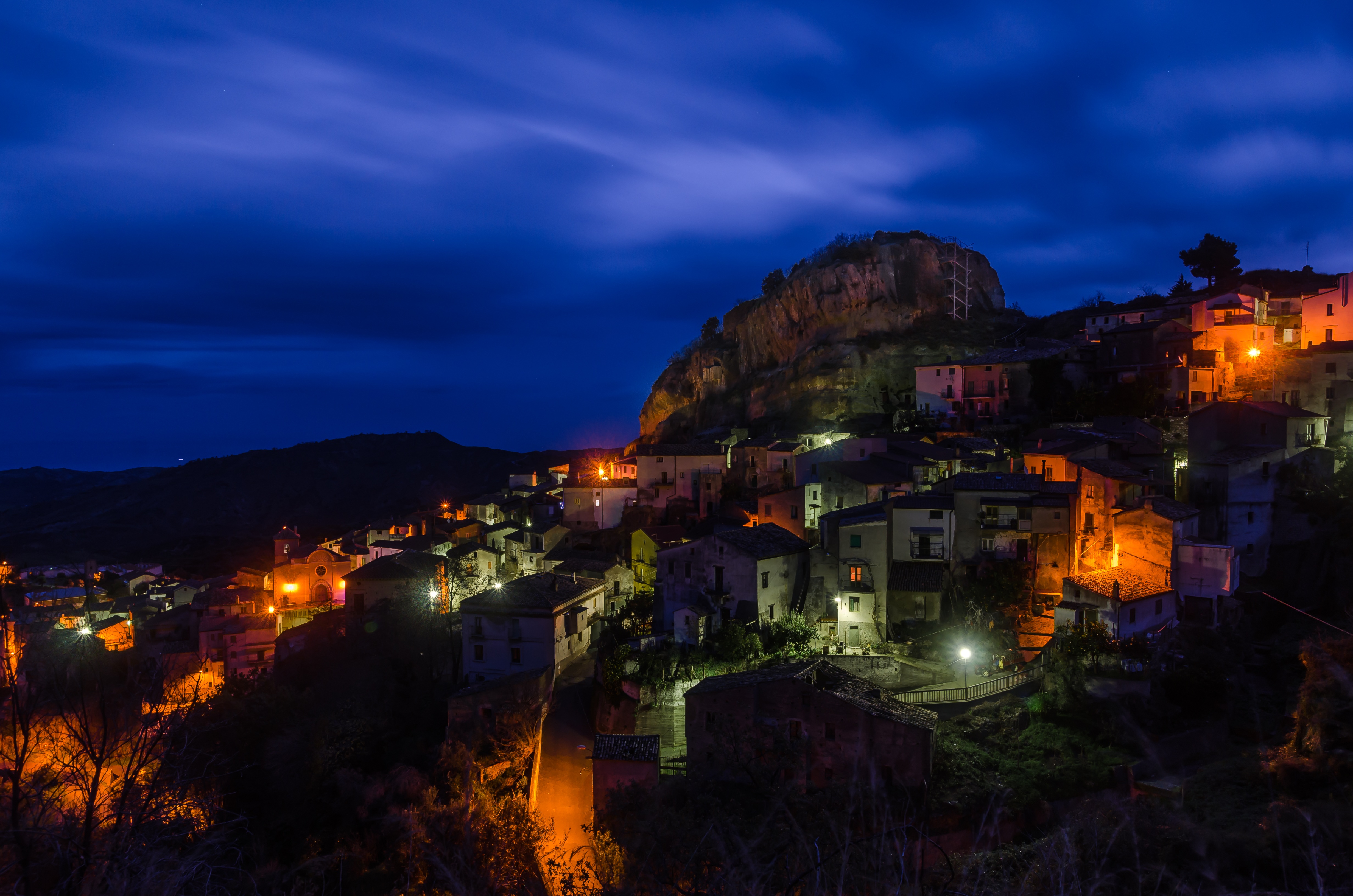 General 4928x3264 Calabria night Italy lights landscape clouds low light