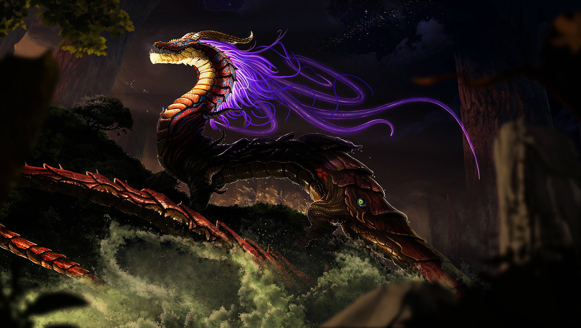 General 1920x1083 creature dragon artwork fantasy art dark colorful