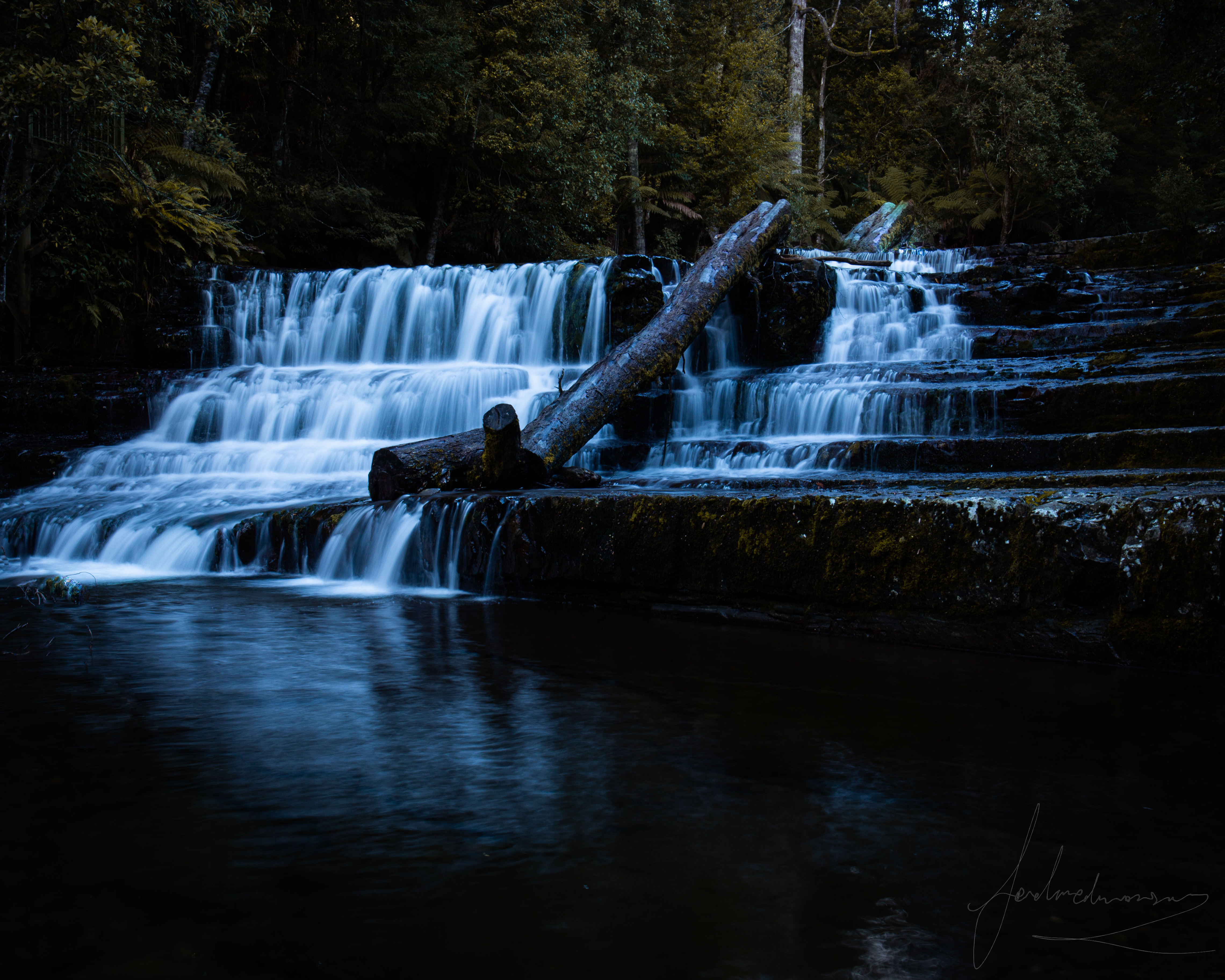 General 4560x3648 long exposure landscape waterfall Tasmania forest forest clearing