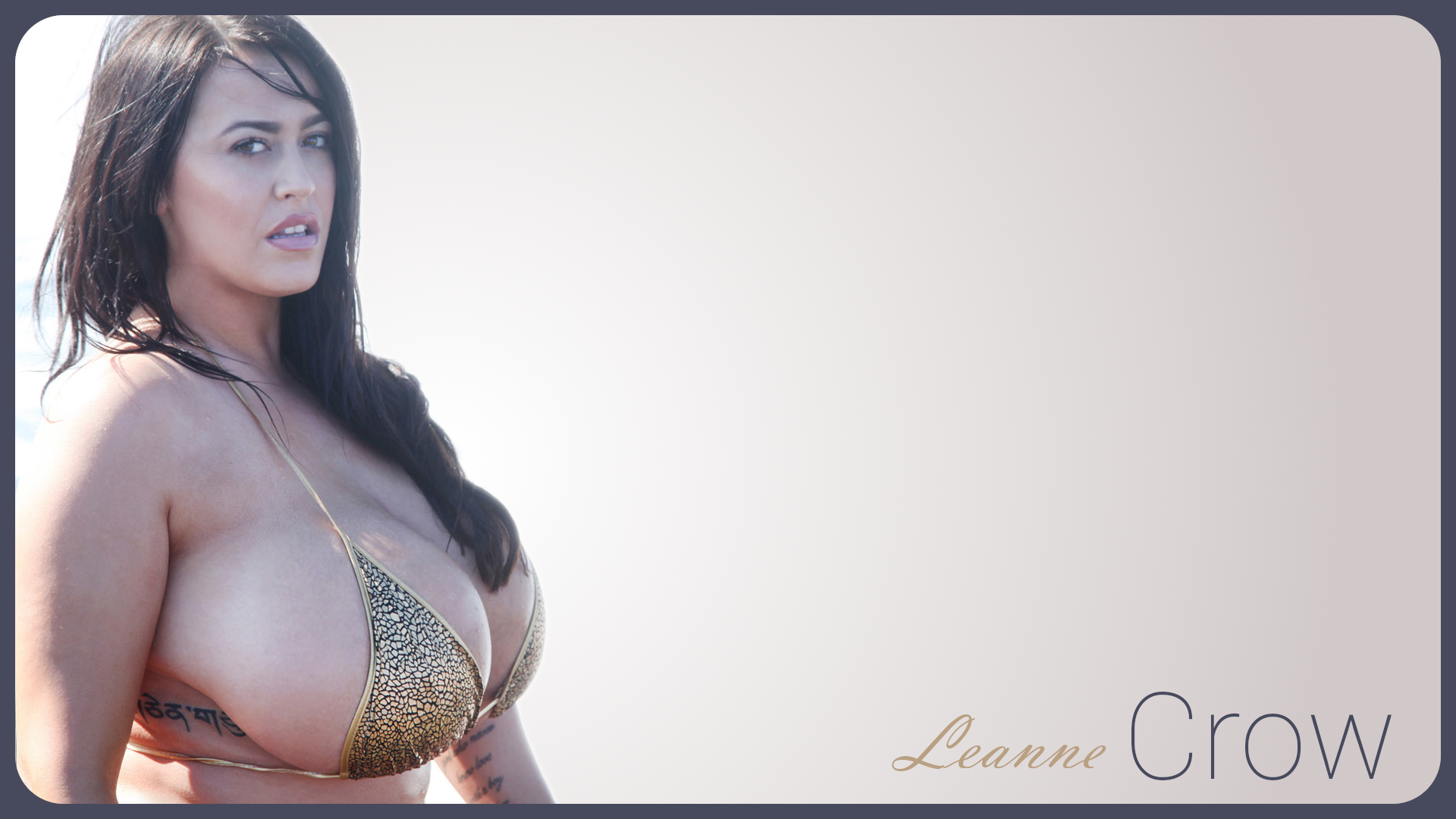 People 1920x1080 simple background big boobs Leanne Crow bikini women model