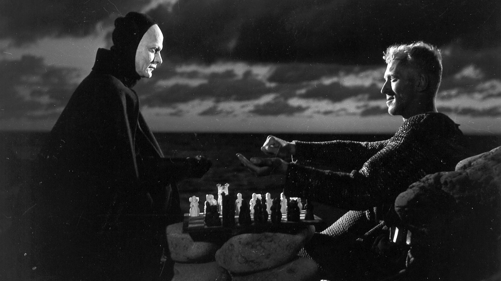 General 1920x1080 film stills movies The Seventh Seal death monochrome chess