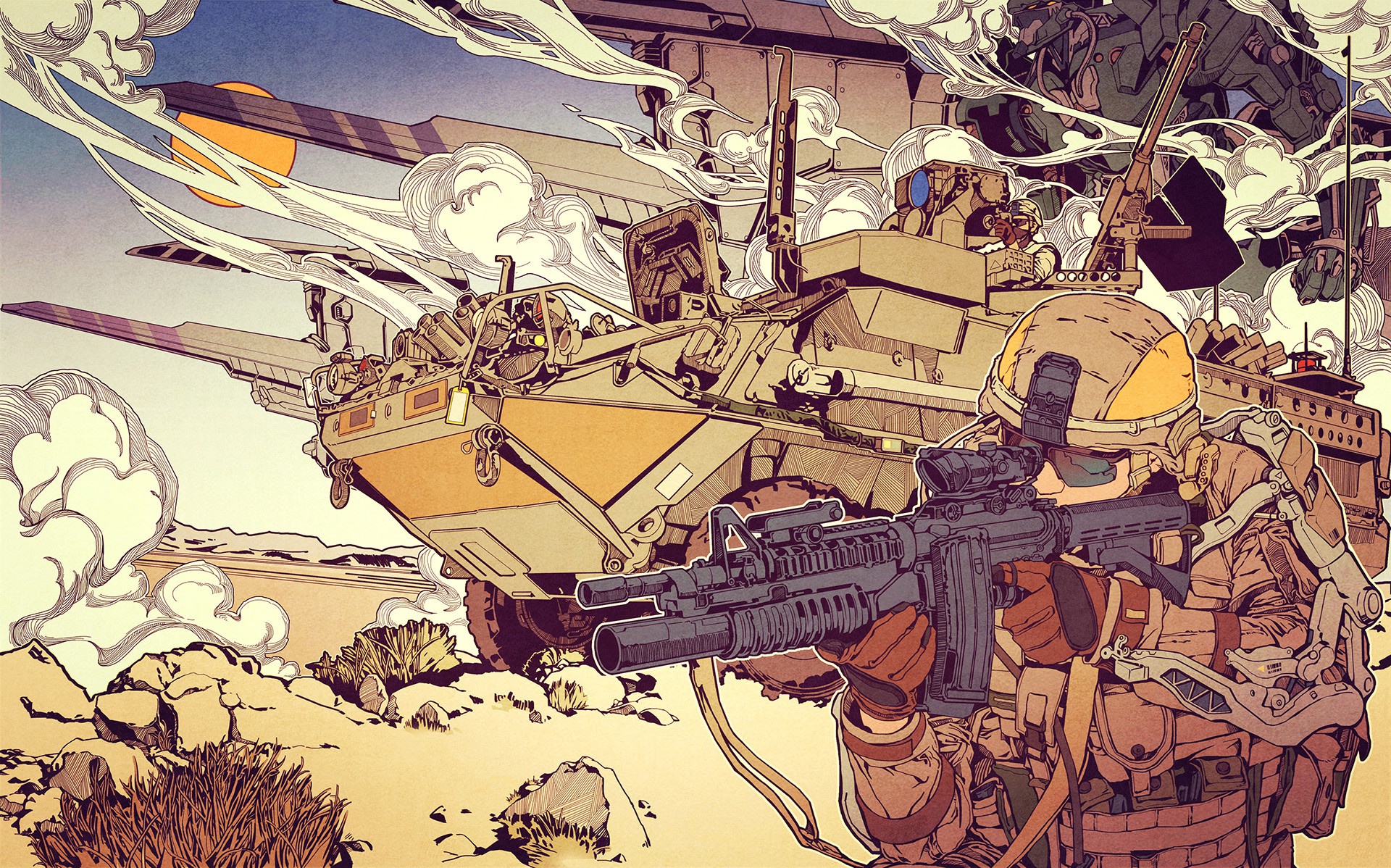 General 1920x1198 artwork military weapon soldier vehicle