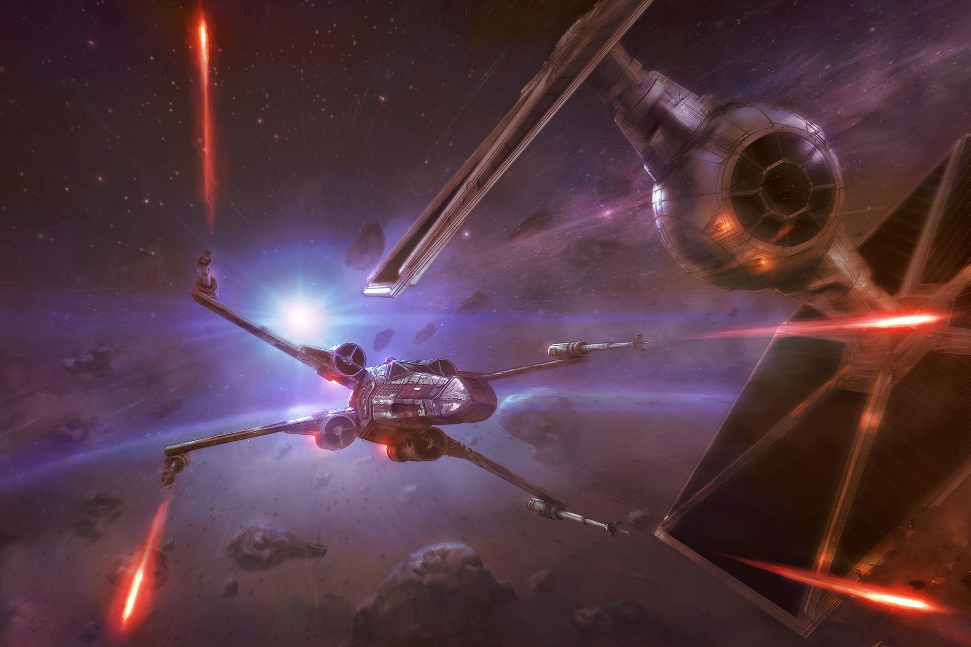 General 1920x1280 X-wing TIE Fighter Star Wars Star Wars Ships artwork digital art