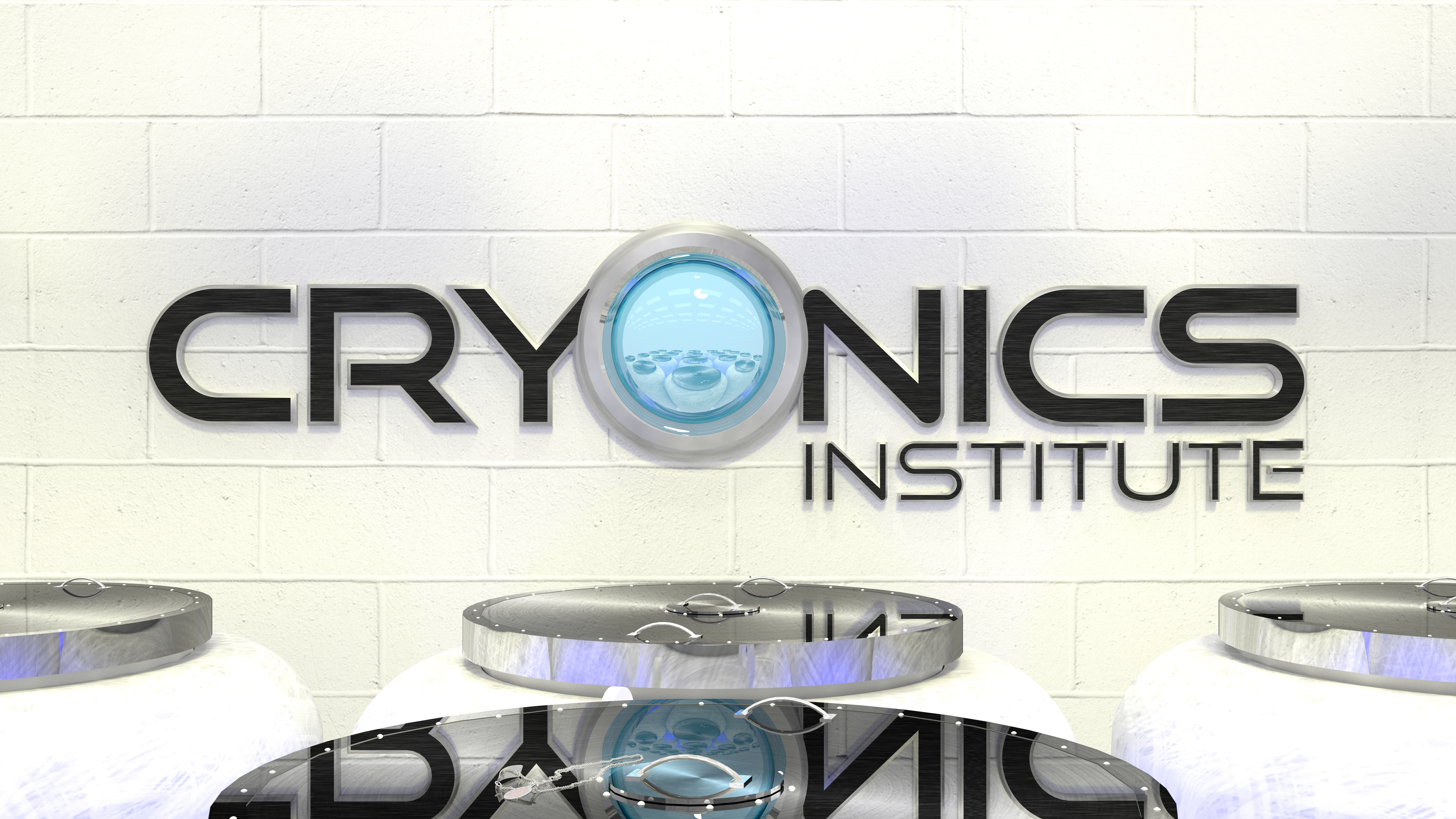 General 7680x4320 Cryonics Cryonics Institute CGI logo Blender digital art