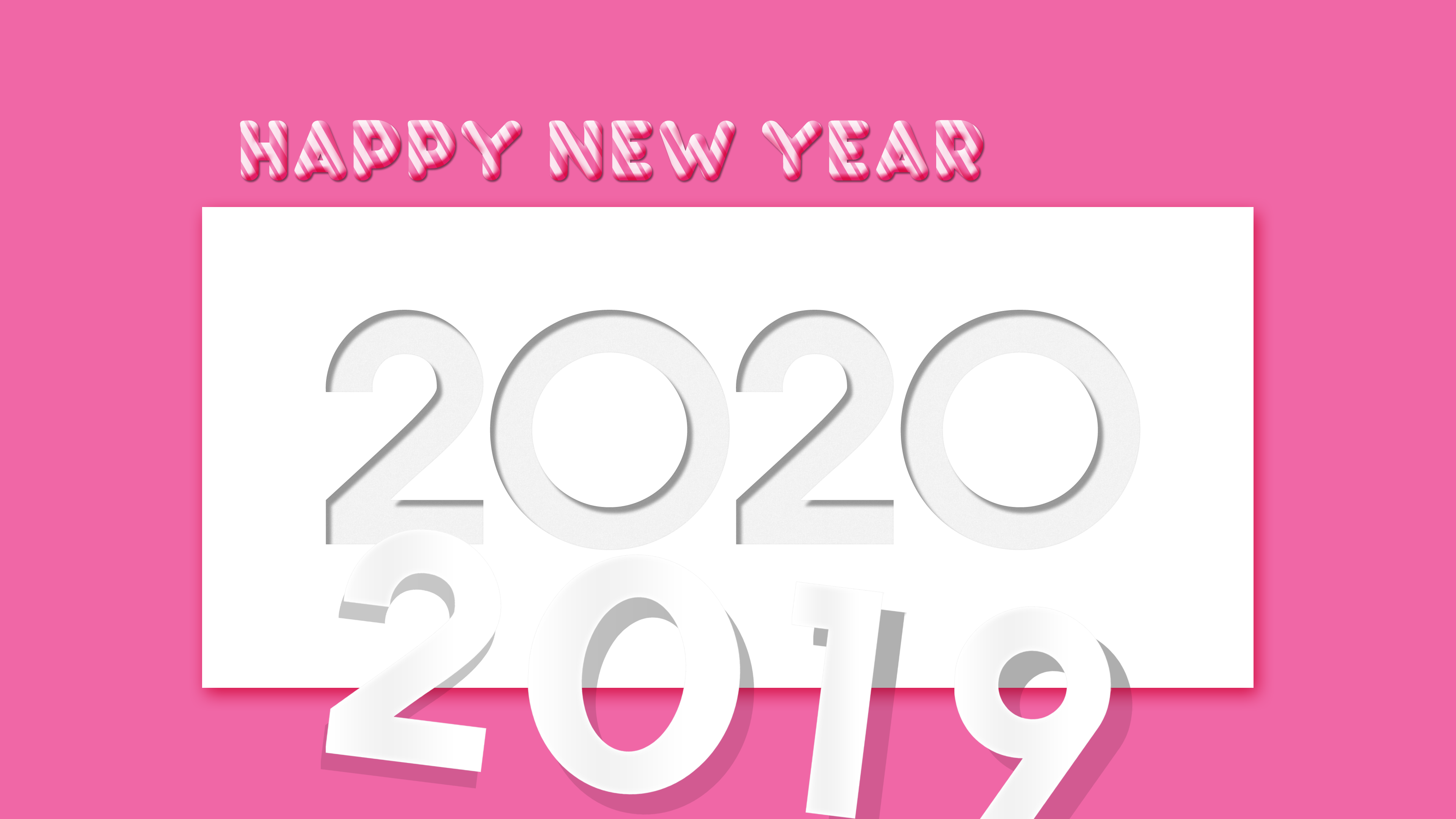 General 3840x2160 New Year 2020 (Year) 2019 (year) holiday simple background digital art