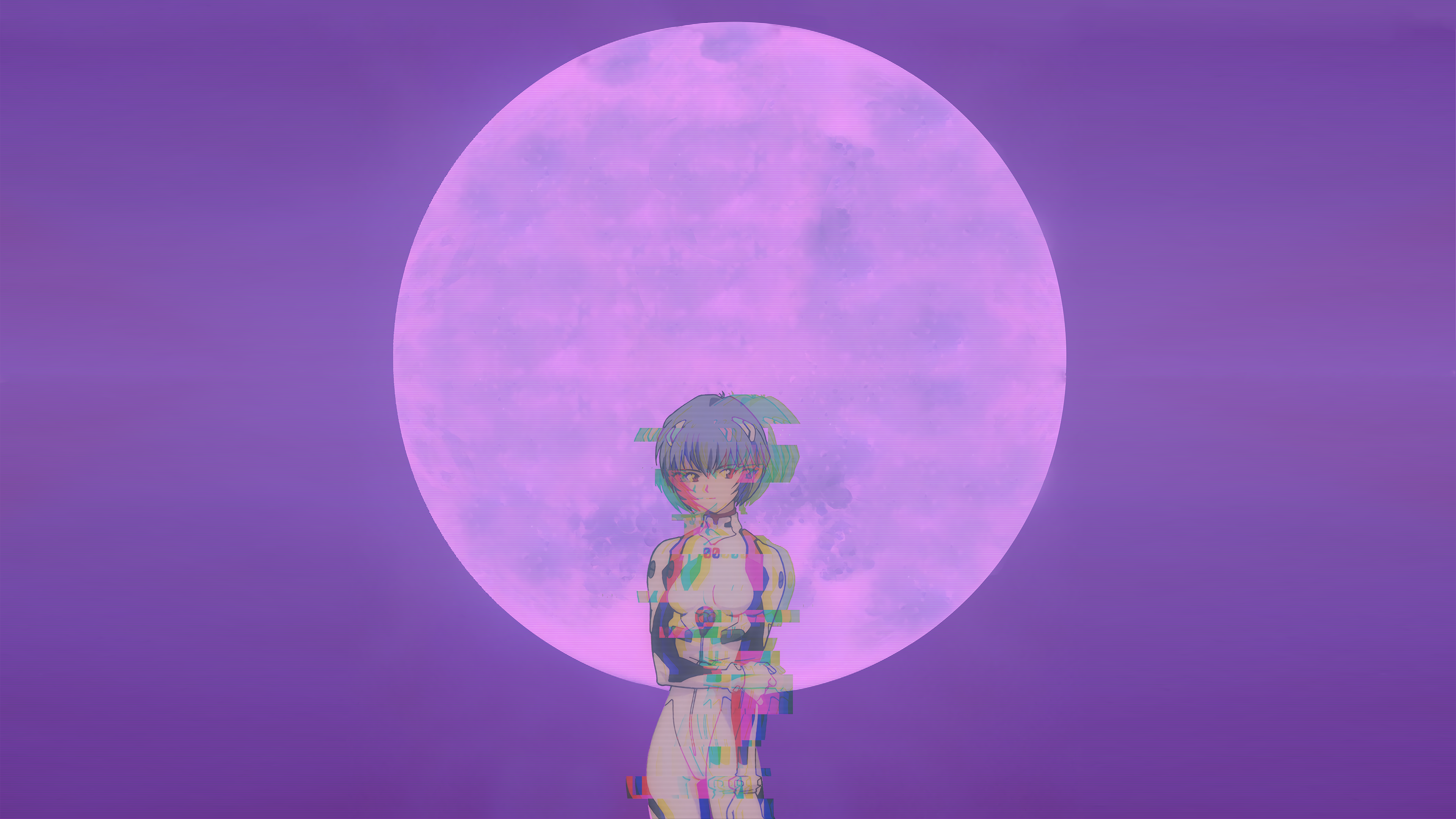Anime 3840x2160 Neon Genesis Evangelion Ayanami Rei Moon