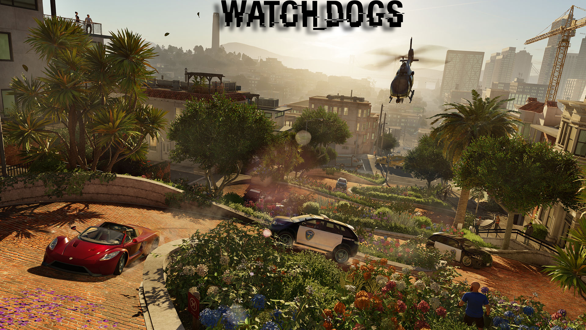 General 1920x1080 Watch_Dogs 2 HDR Ferrari video games car red cars