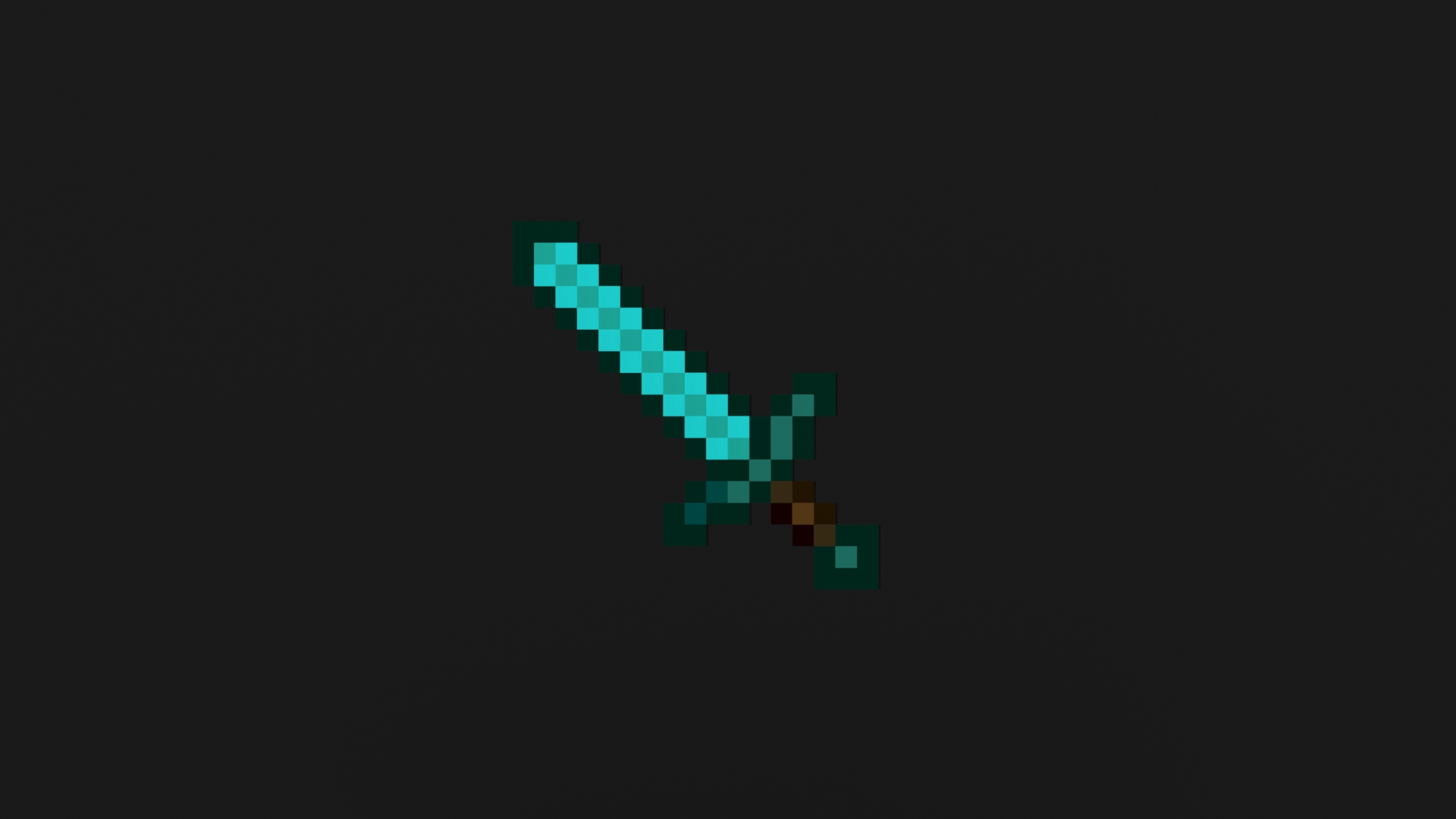 General 1920x1080 Minecraft video games pixel art sword turquoise