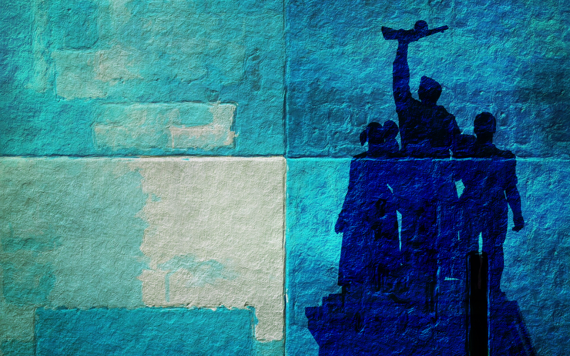 General 1920x1200 blue texture bricks digital art closeup