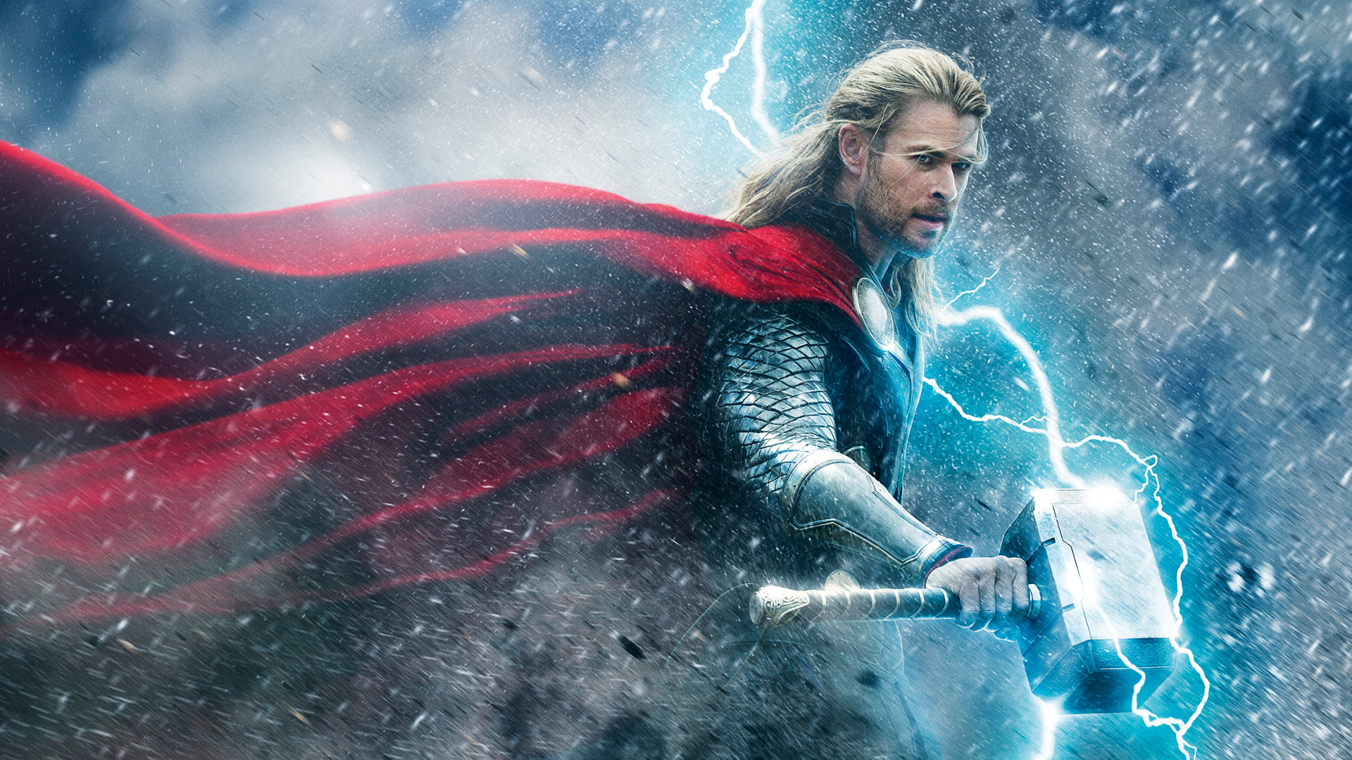 General 1920x1080 Thor Thor 2: The Dark World Thor : Ragnarok Avengers Endgame Avengers: Infinity war Avengers: Age of Ultron science fiction movie characters Mjolnir lightning Chris Hemsworth