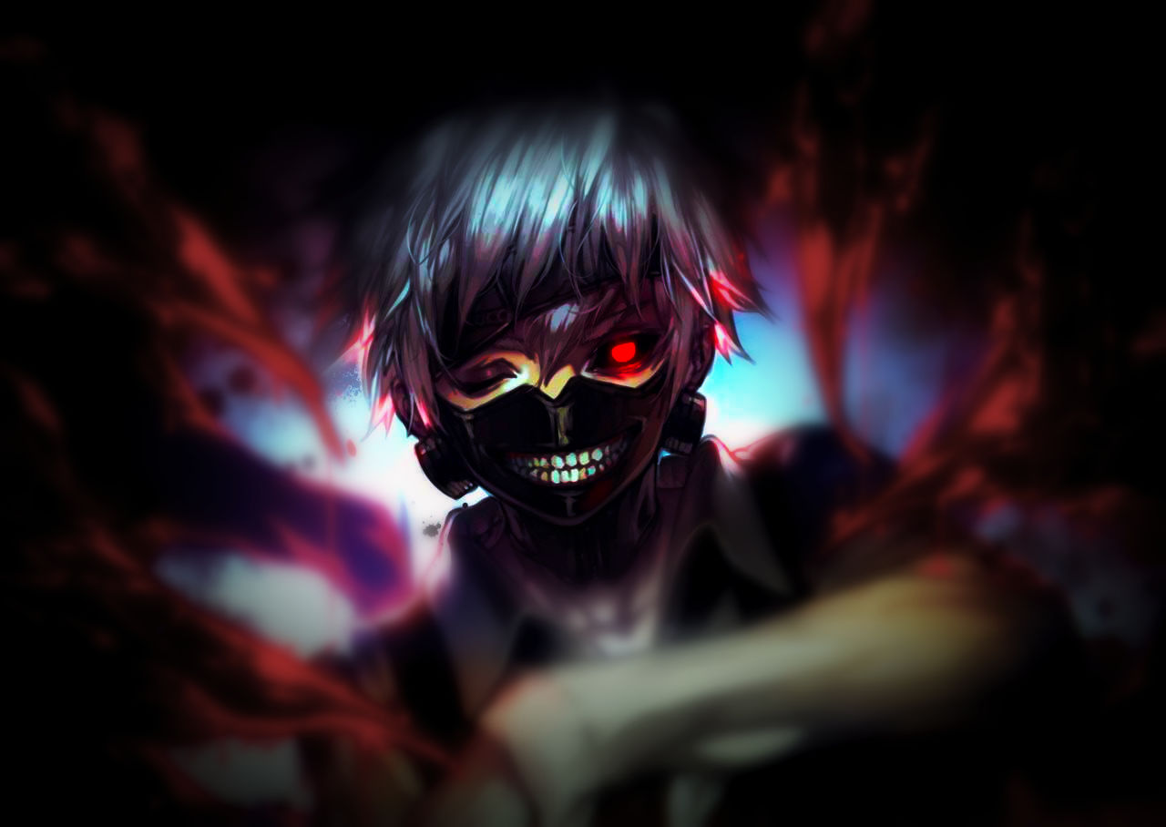 Anime 1280x908 anime fire red eyes Tokyo Ghoul