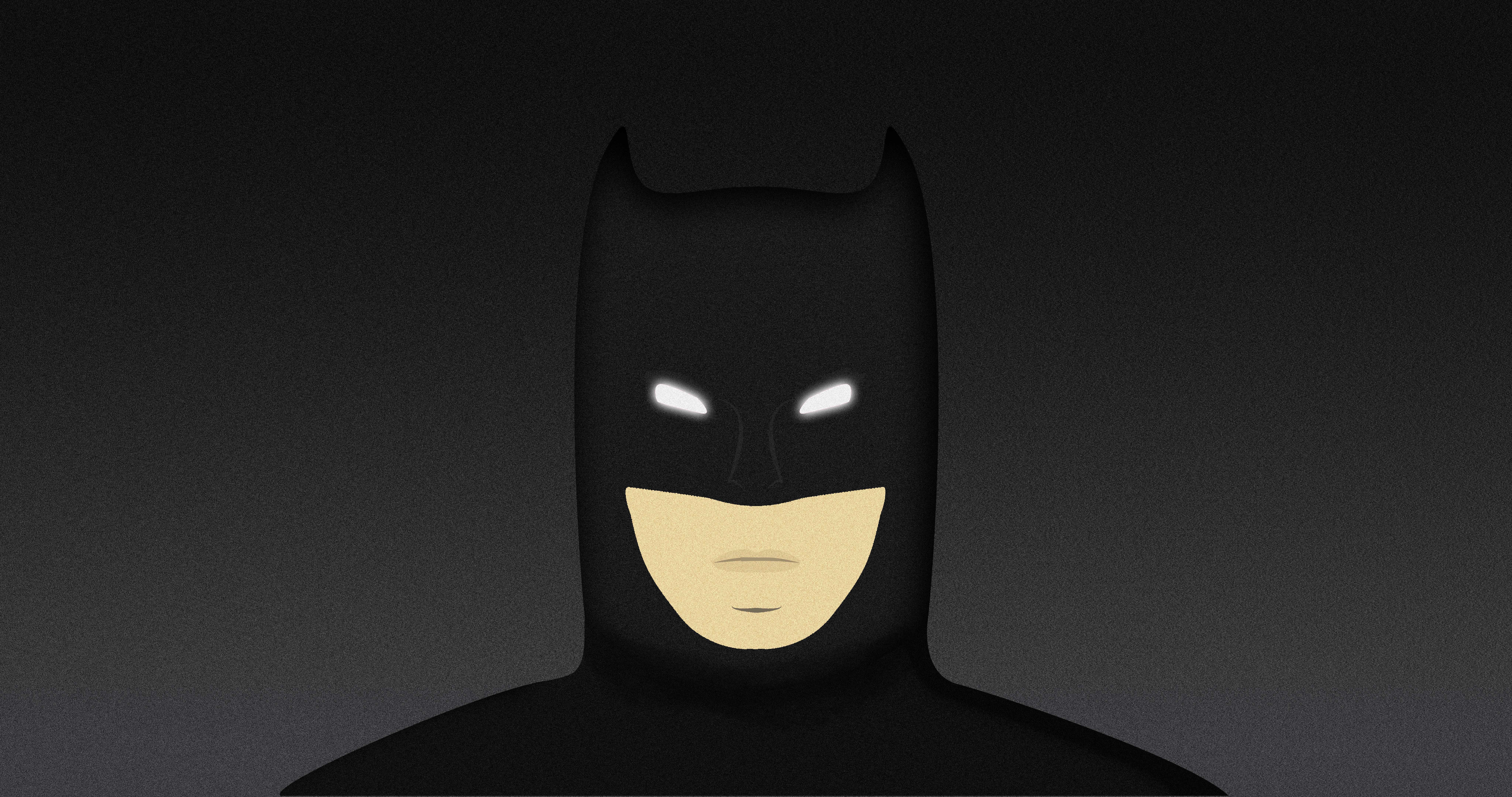 General 8192x4320 Batman black minimalism gradient simple background head cape mask DC Comics superhero comic art comics