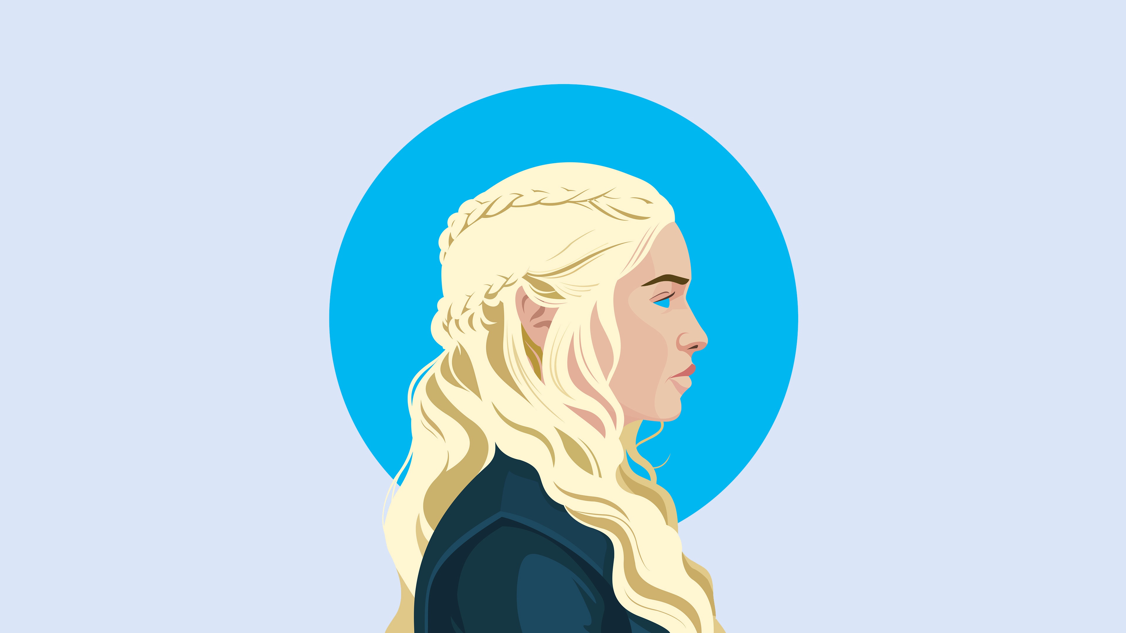 General 3840x2160 blonde Daenerys Targaryen Game of Thrones TV series simple background digital art