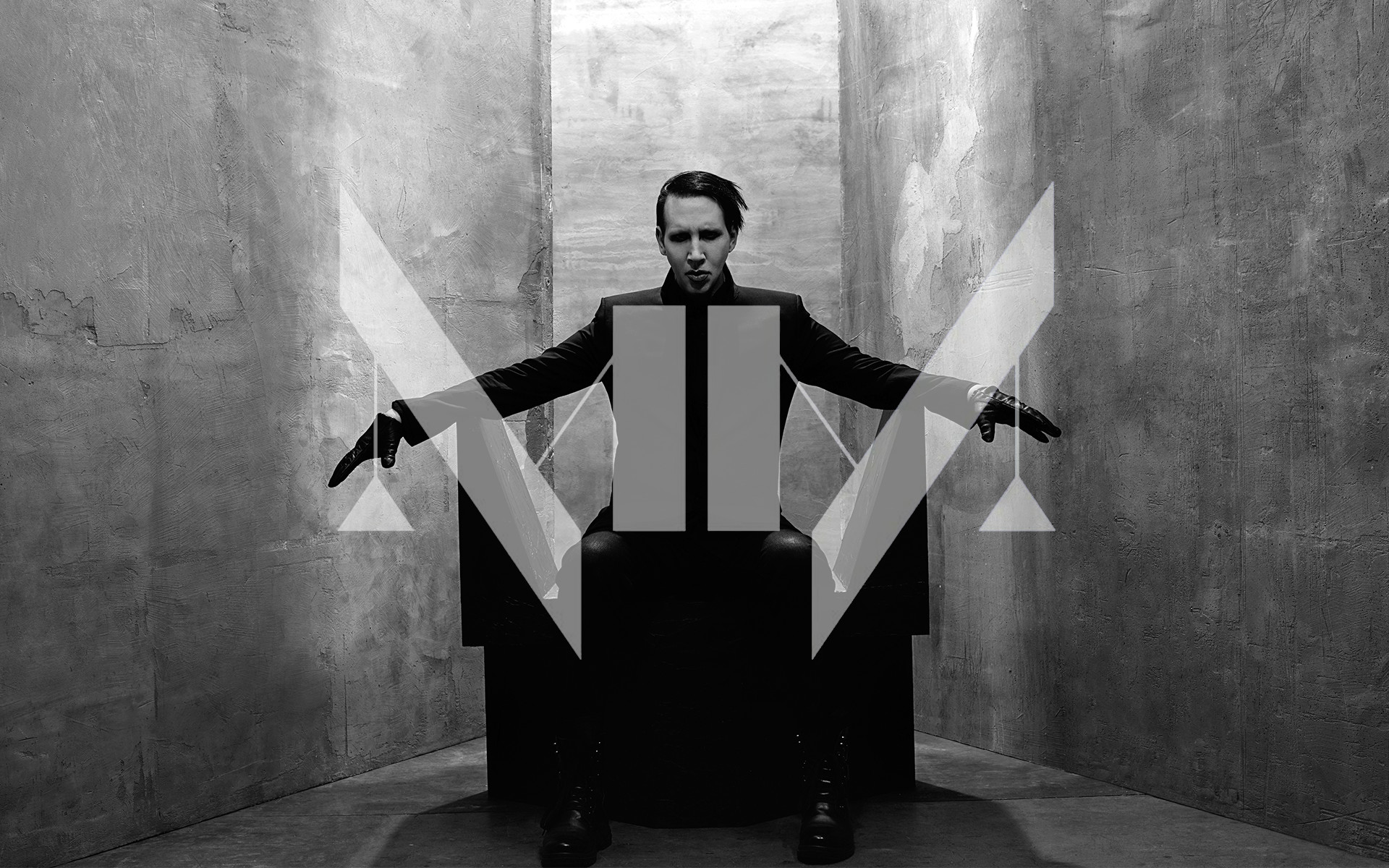 People 1920x1200 Marilyn Manson music monochrome men singer