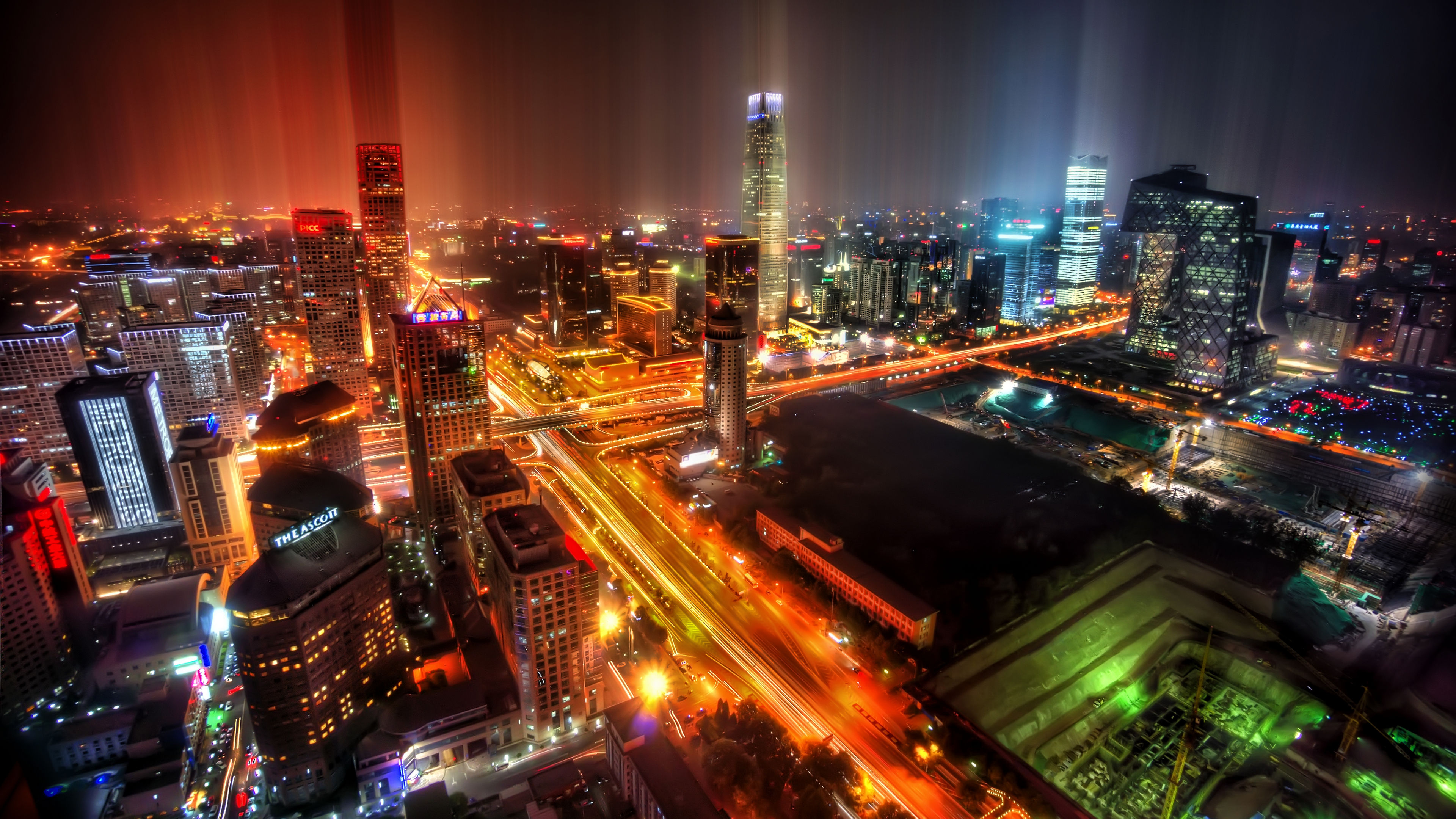 General 3840x2160 China photography Trey Ratcliff Beijing city city lights night building cityscape architecture