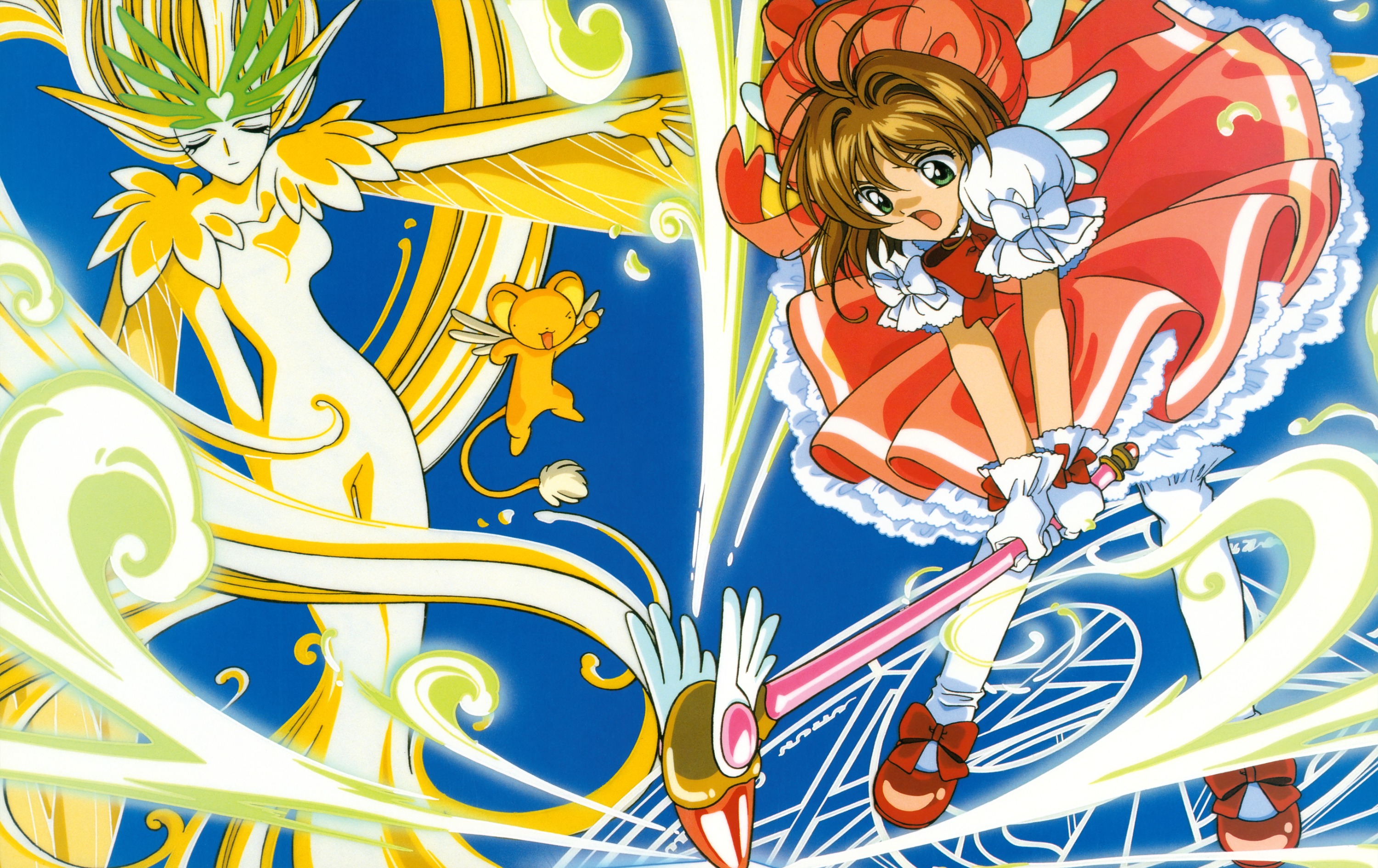 Anime 3000x1890 Kinomoto Sakura Cardcaptor Sakura Syaoran Li anime anime girls