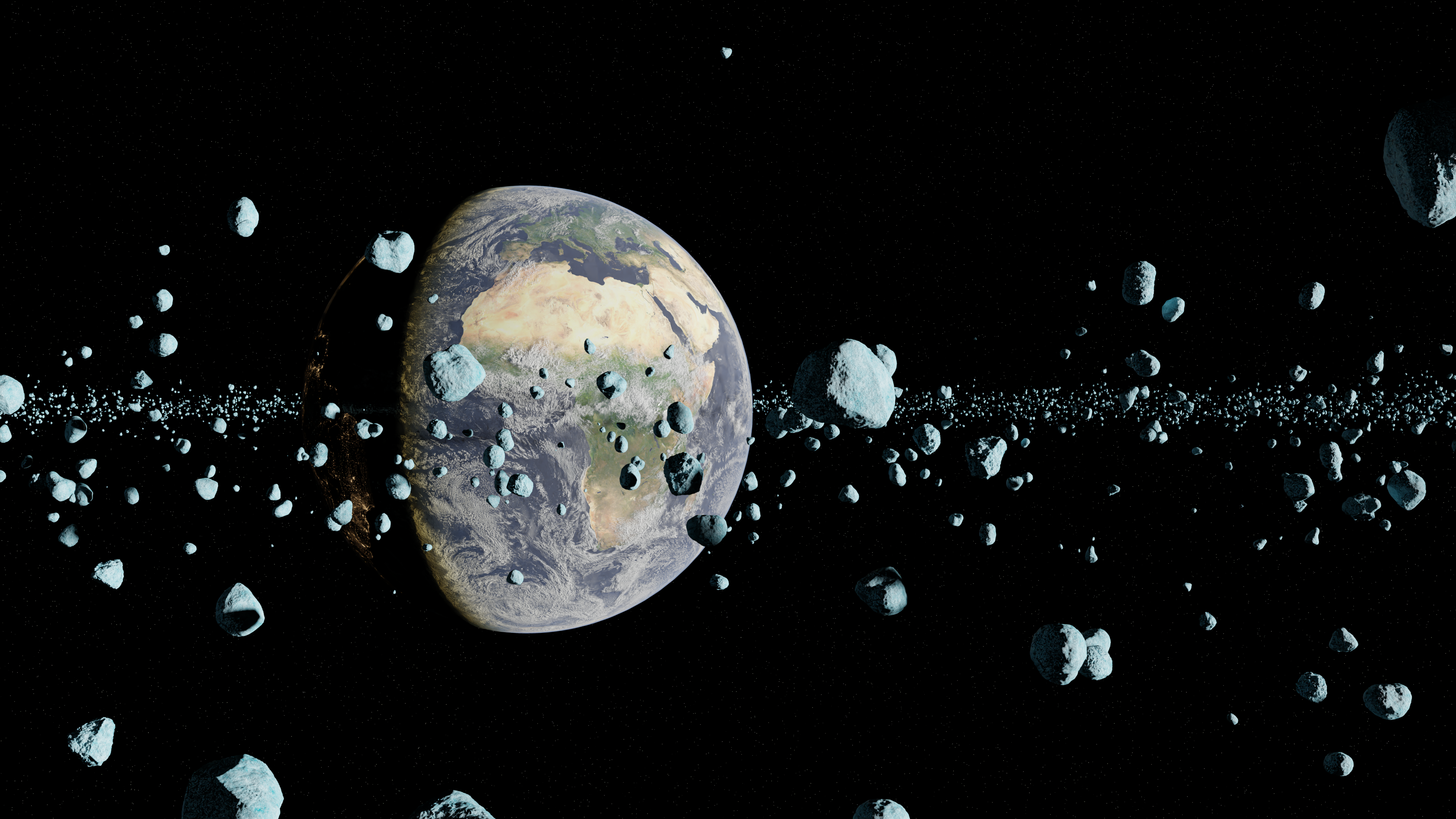 General 3840x2160 Earth space planet asteroid artwork
