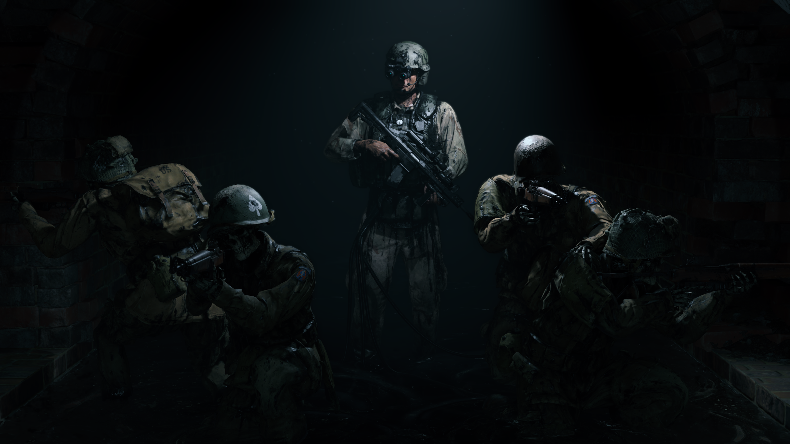 General 2560x1440 Death Stranding Director's Cut Game Gear video games video game art soldier video game characters gun standing minimalism simple background aiming dark background uniform military uniform dark boys with guns