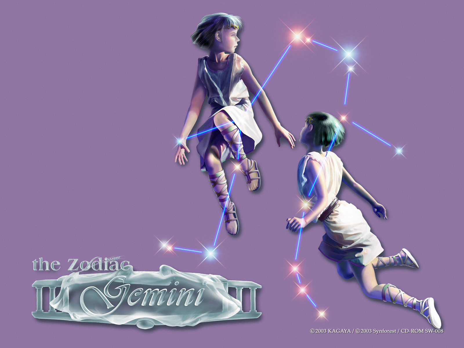 General 1600x1200 kagaya Zodiac constellations Gemini watermarked digital art simple background stars short hair minimalism dress